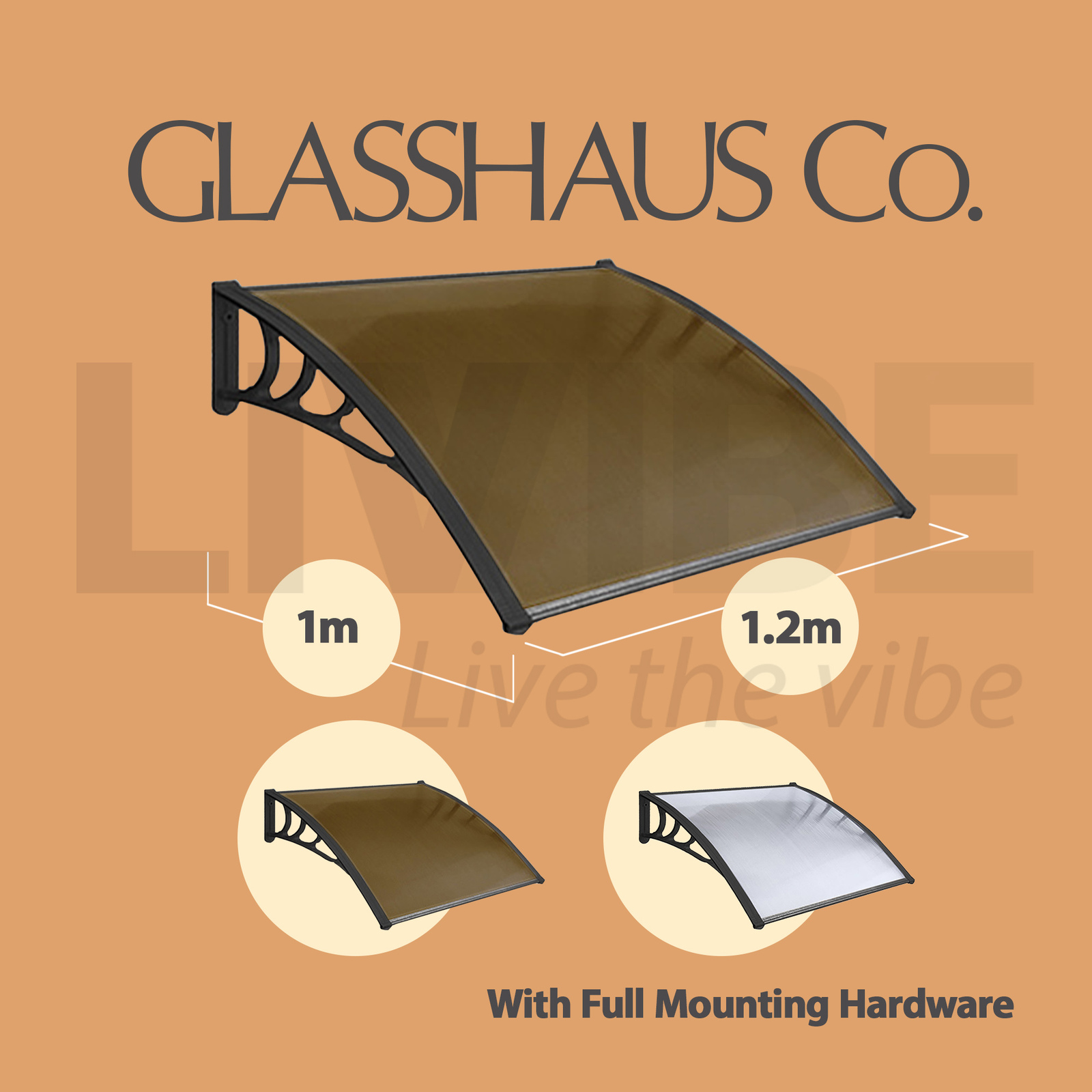 Glasshaus Window Door Awning Canopy Outdoor Patio Sun Rain Shield - Picture 12 of 250
