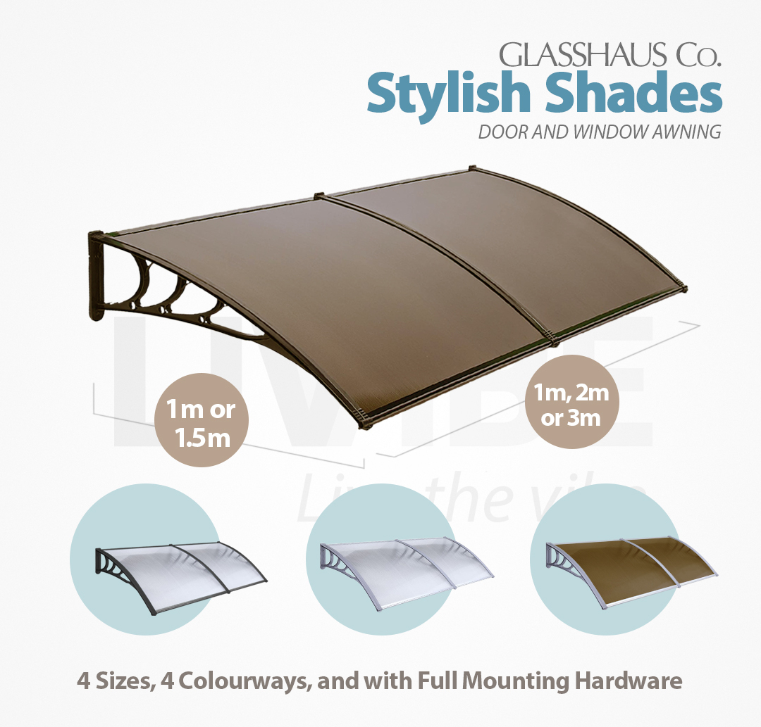 Glasshaus Window Door Awning Canopy Outdoor Patio Sun Rain Shield - Picture 42 of 250