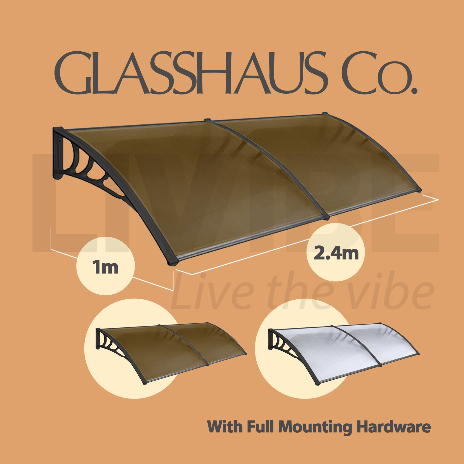 Glasshaus Window Door Awning Canopy Outdoor Patio Sun Rain Shield - Picture 72 of 250
