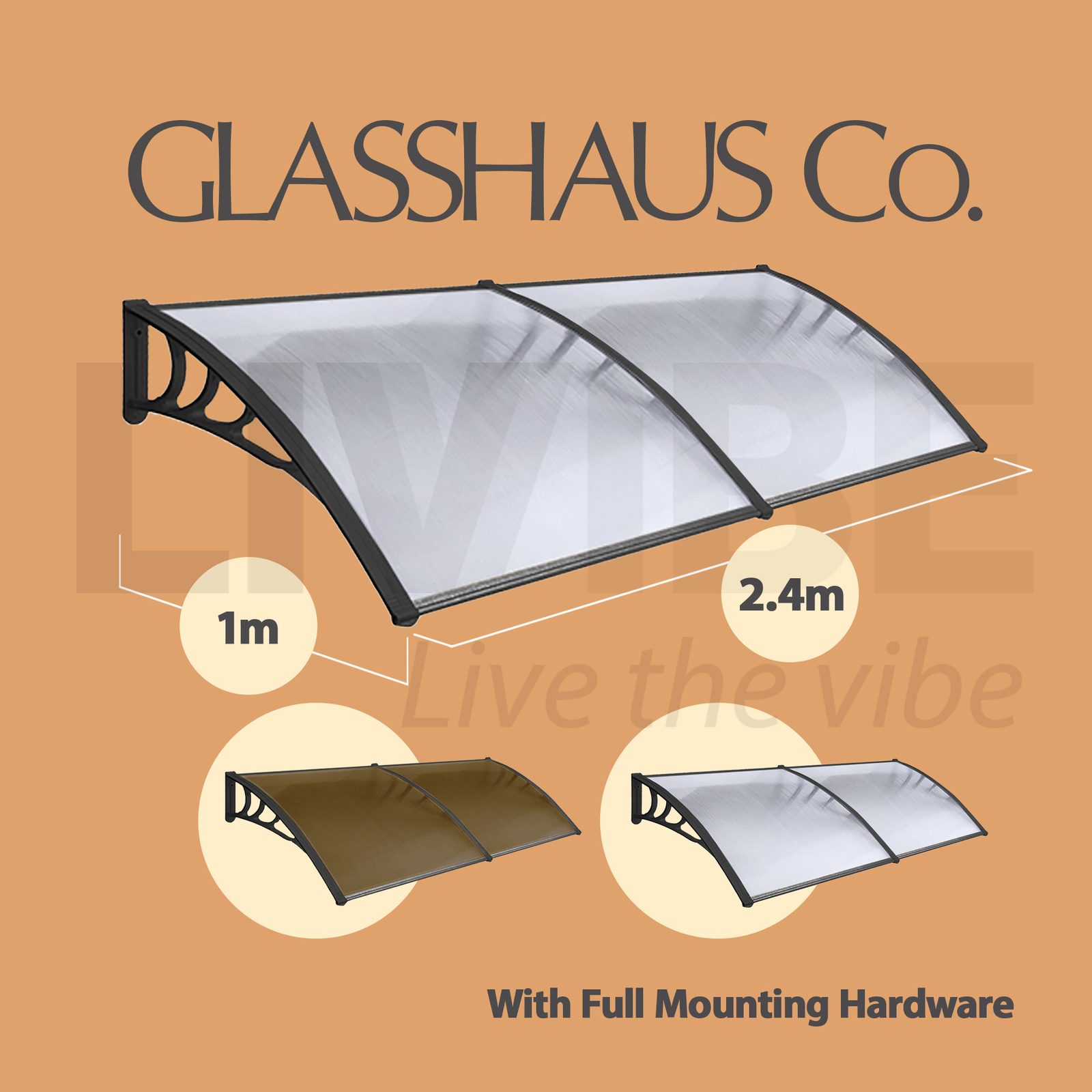 Glasshaus Window Door Awning Canopy Outdoor Patio Sun Rain Shield - Picture 82 of 250