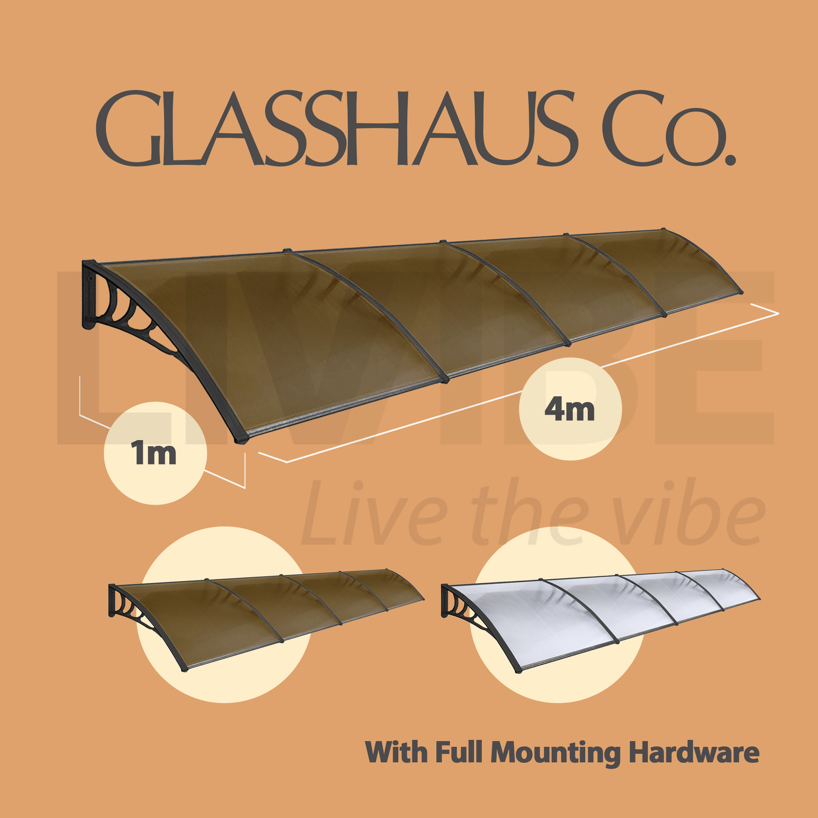 Glasshaus Window Door Awning Canopy Outdoor Patio Sun Rain Shield - Picture 92 of 250