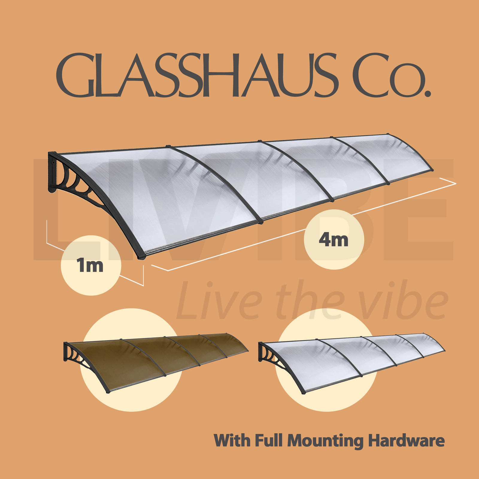 Glasshaus Window Door Awning Canopy Outdoor Patio Sun Rain Shield - Picture 102 of 250