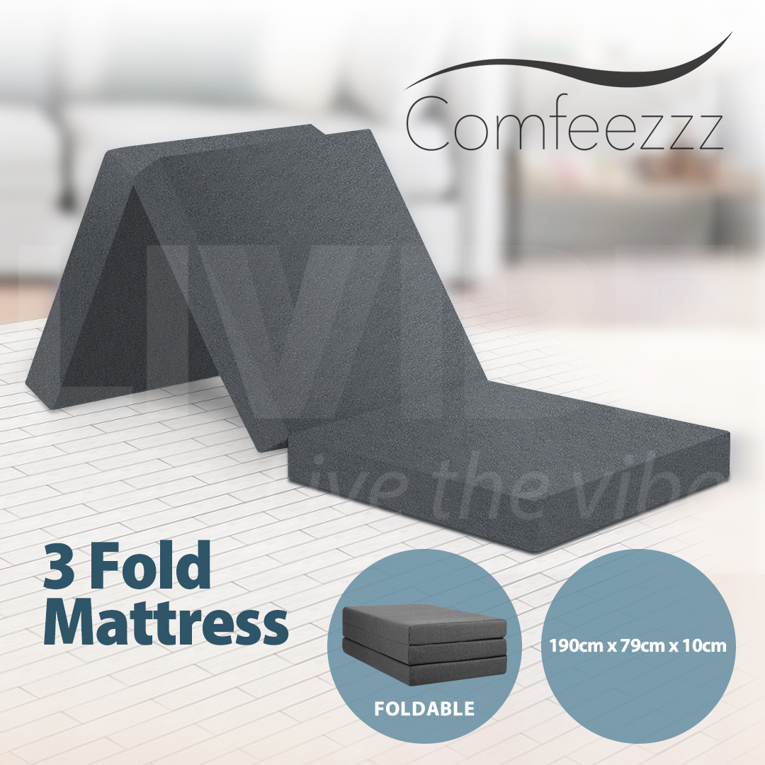 Comfeezzz Foldable Folding Foam Mattress Portable Sofa Bed Trifold Sleeping Mat - Picture 32 of 40