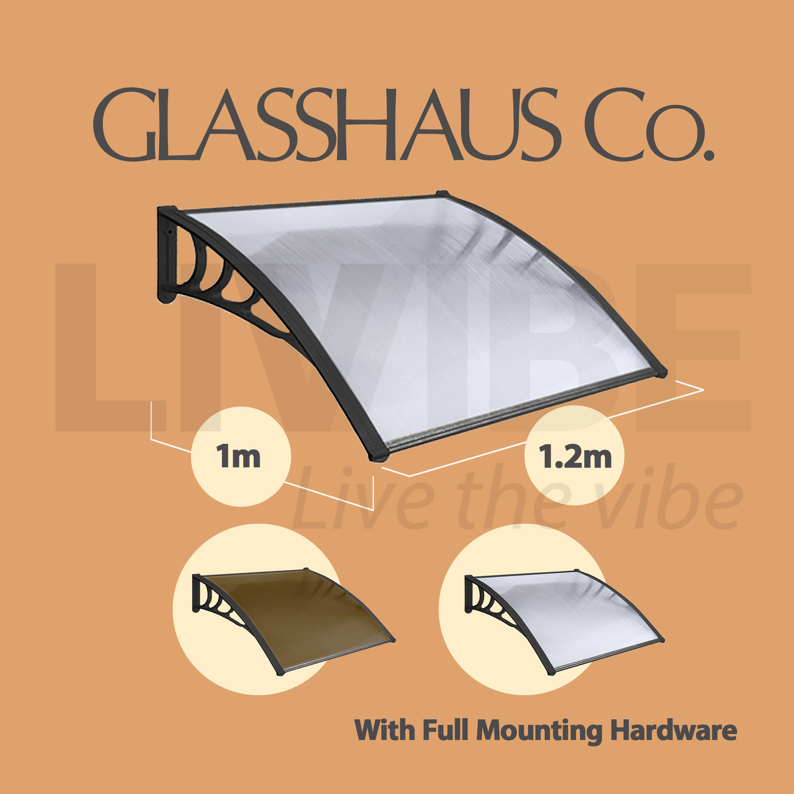 Glasshaus Window Door Awning Canopy Outdoor Patio Sun Rain Shield - Picture 22 of 250