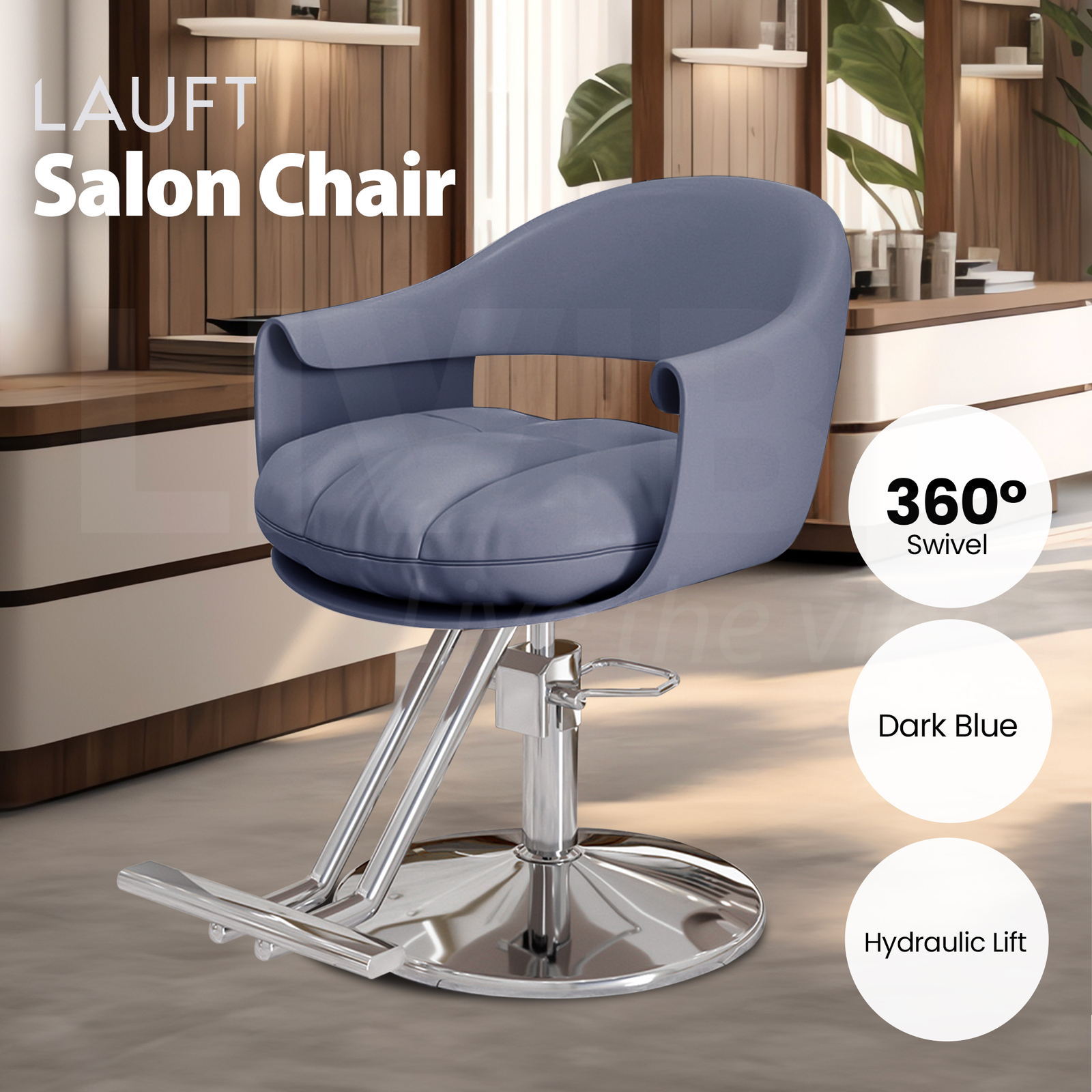 Lauft Salon Stool Swivel Chair Backrest Barber Hair Dresser Chair Hydraulic Lift - Picture 46 of 110