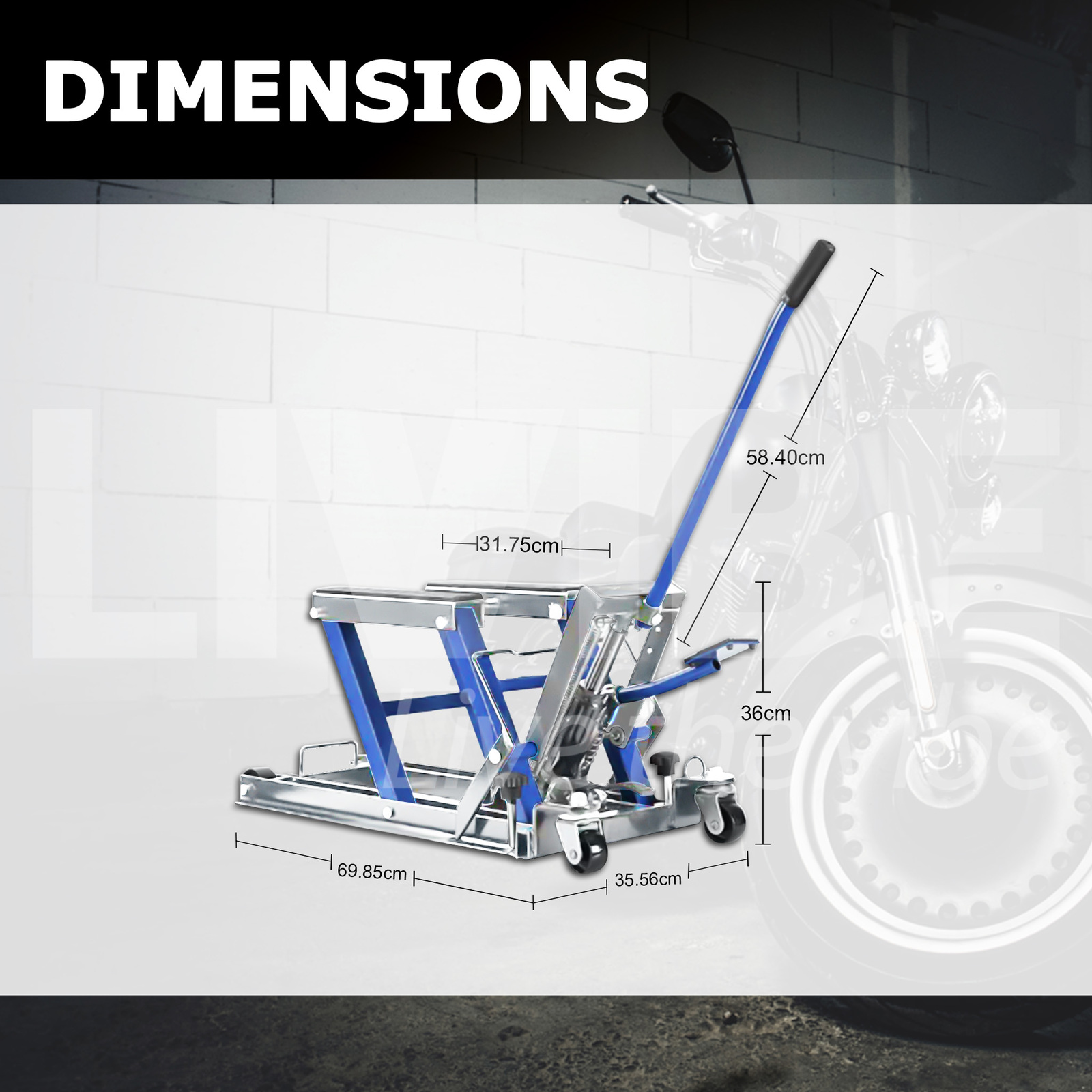 OUTDOOR360 Hydraulic Motorcycle Jack Scissor Lift Motorbike Repair