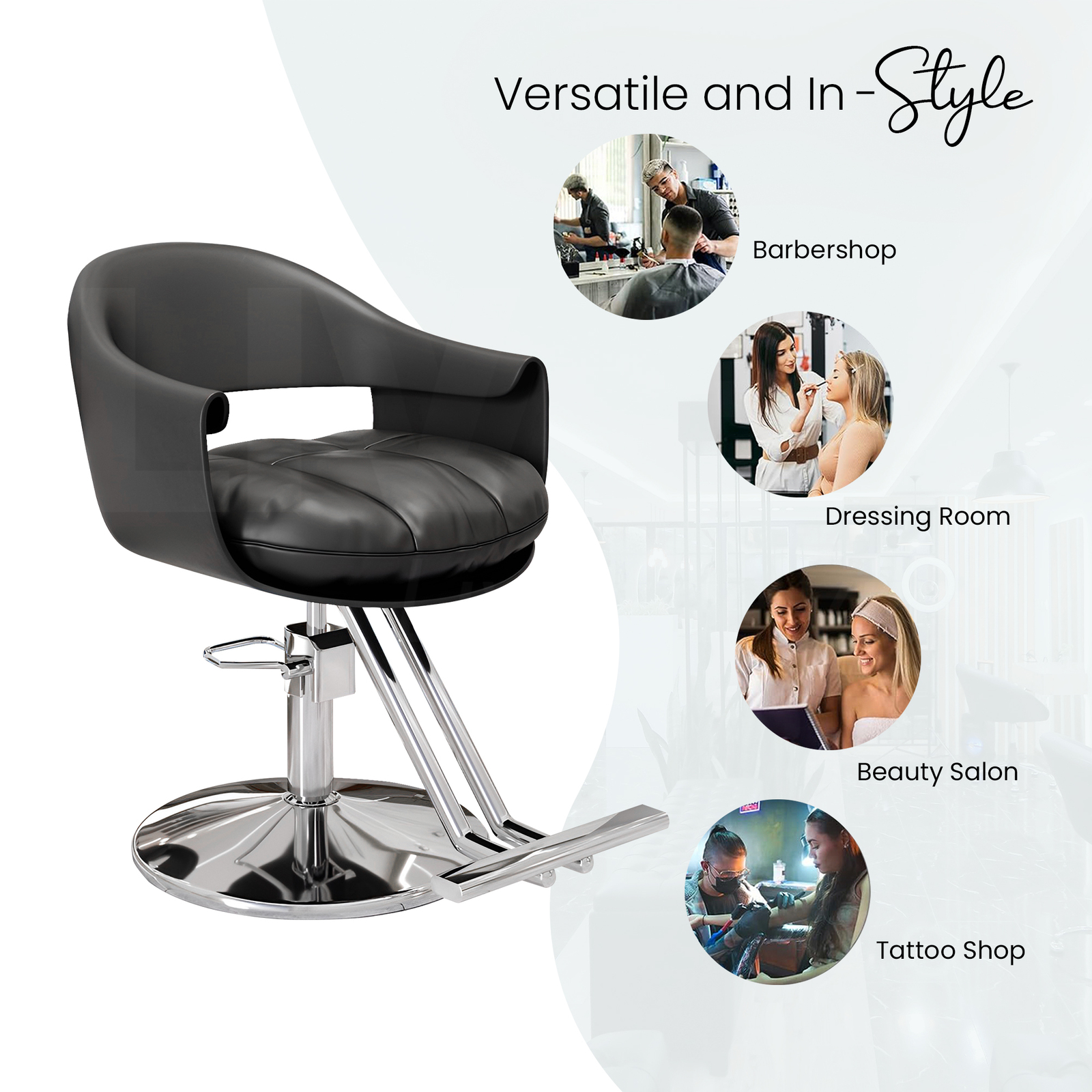 Lauft Salon Stool Swivel Chair Backrest Barber Hair Dresser Chair Hydraulic Lift - Picture 36 of 110