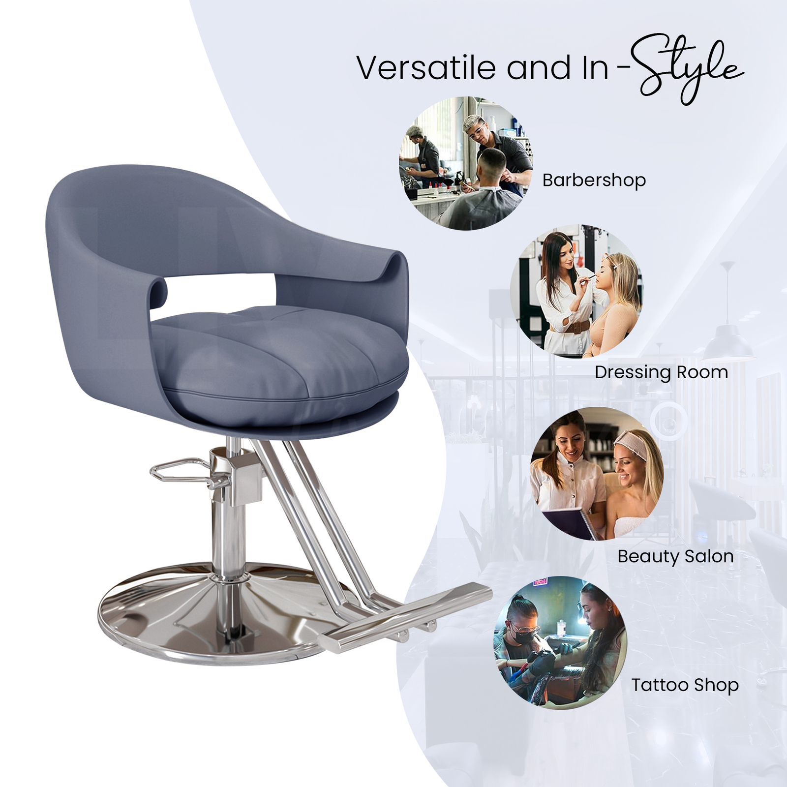 Lauft Salon Stool Swivel Chair Backrest Barber Hair Dresser Chair Hydraulic Lift - Picture 47 of 110