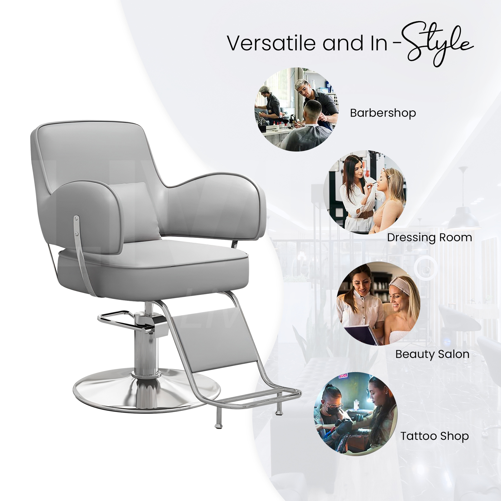Lauft Salon Stool Swivel Chair Backrest Barber Hair Dresser Chair Hydraulic Lift - Picture 80 of 110