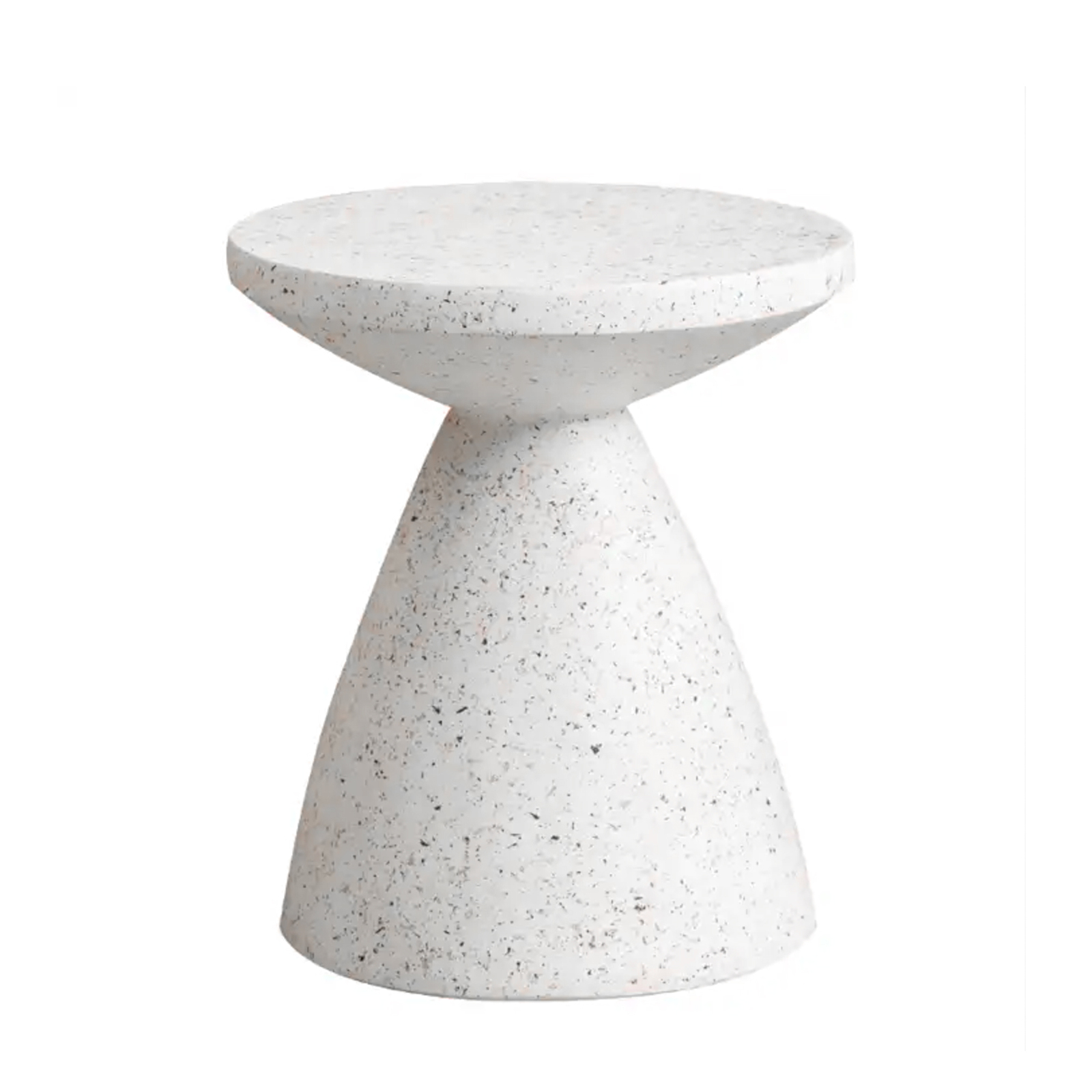 Round Coffee Table Side Table Chair Stand Indoor Outdoor End Accent Tables - Terrazzo White