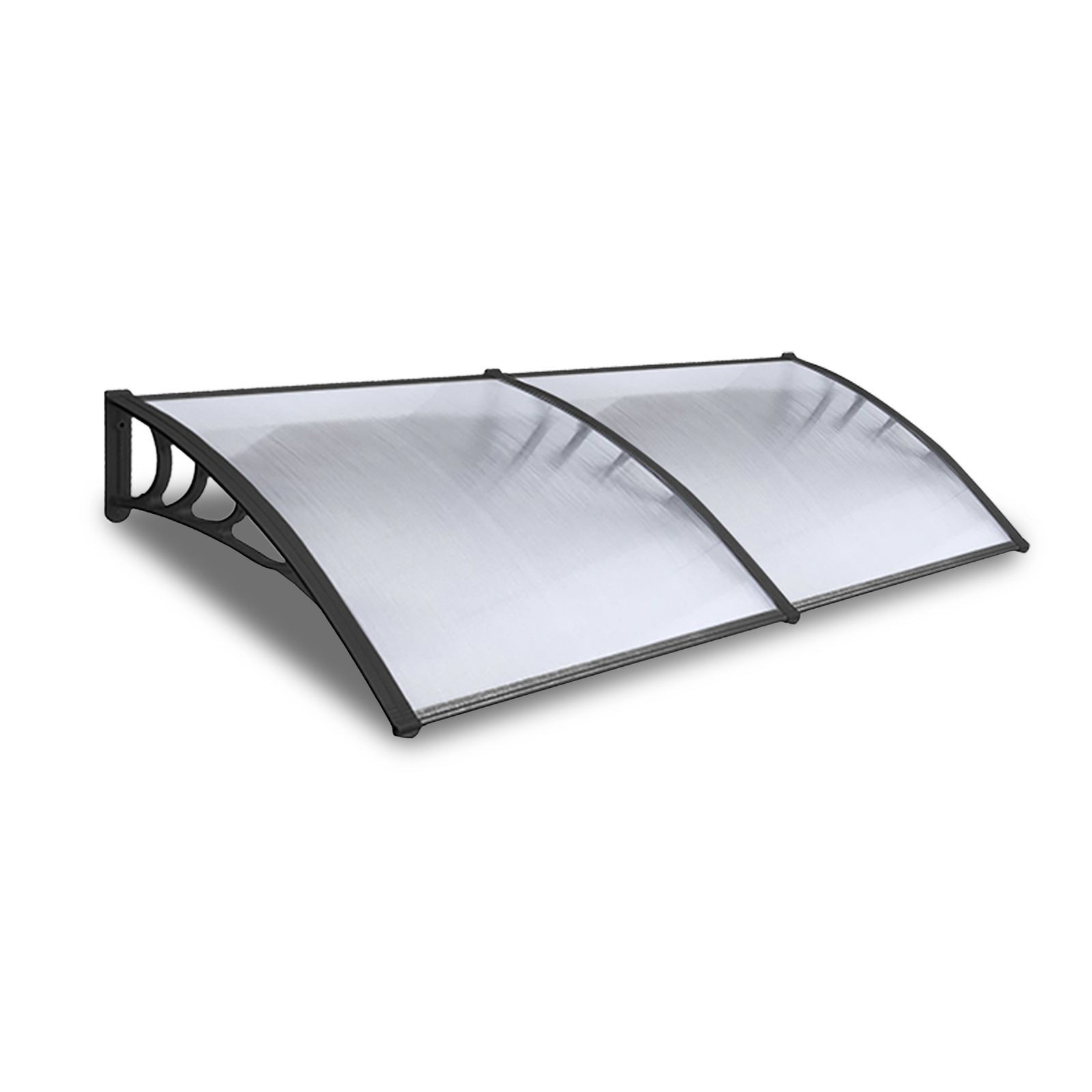 2.4 x 1M Window Door Awning Canopy Outdoor Patio UV Sun Shield Shade Waterproof Rain Cover - Clear Panel