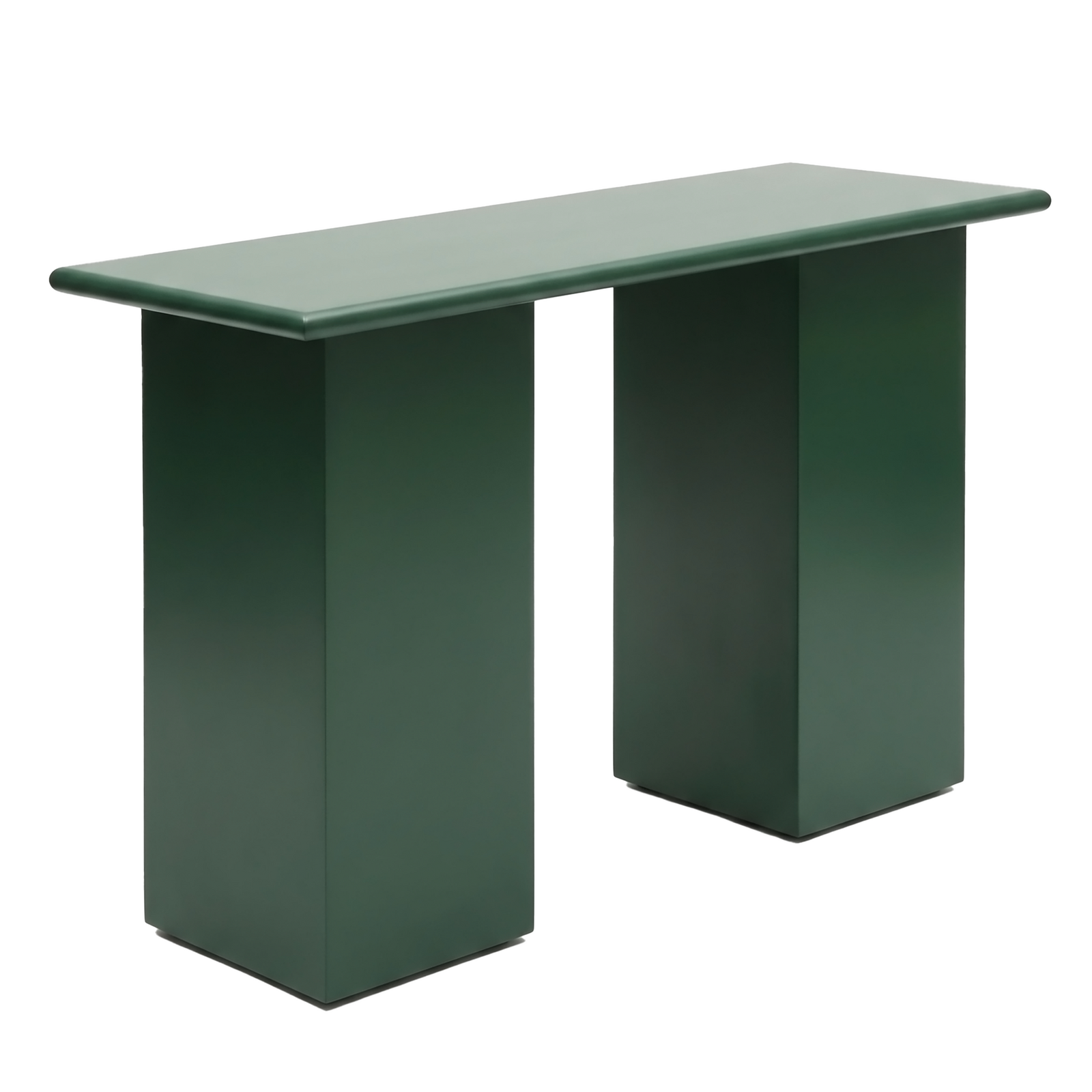 Modern Sculptural Green Console Table - Geometric Luxury Sofa Back Table Hallway Entryway Long Narrow Display Desk for Living Room