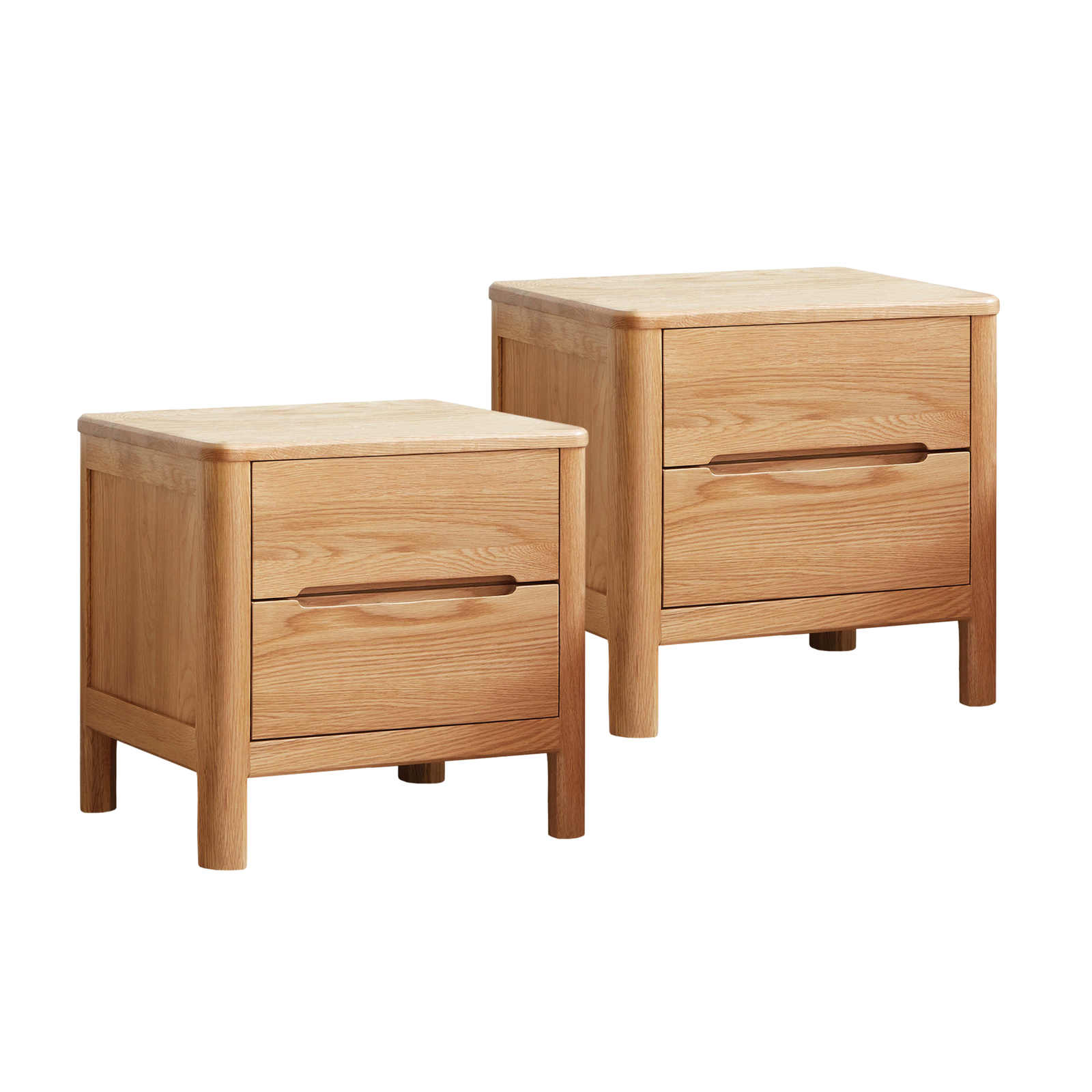 MIUZ 2x Bedside Table Bed Side Tables Drawers Side Tables Solid Timber American Oak Wood Nightstand