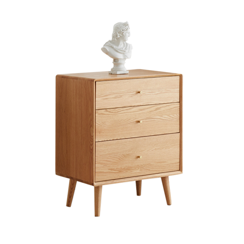 MIUZ 3 Chest of Drawers Tallboy Solid Timber American White Oak Storage Cabinet 