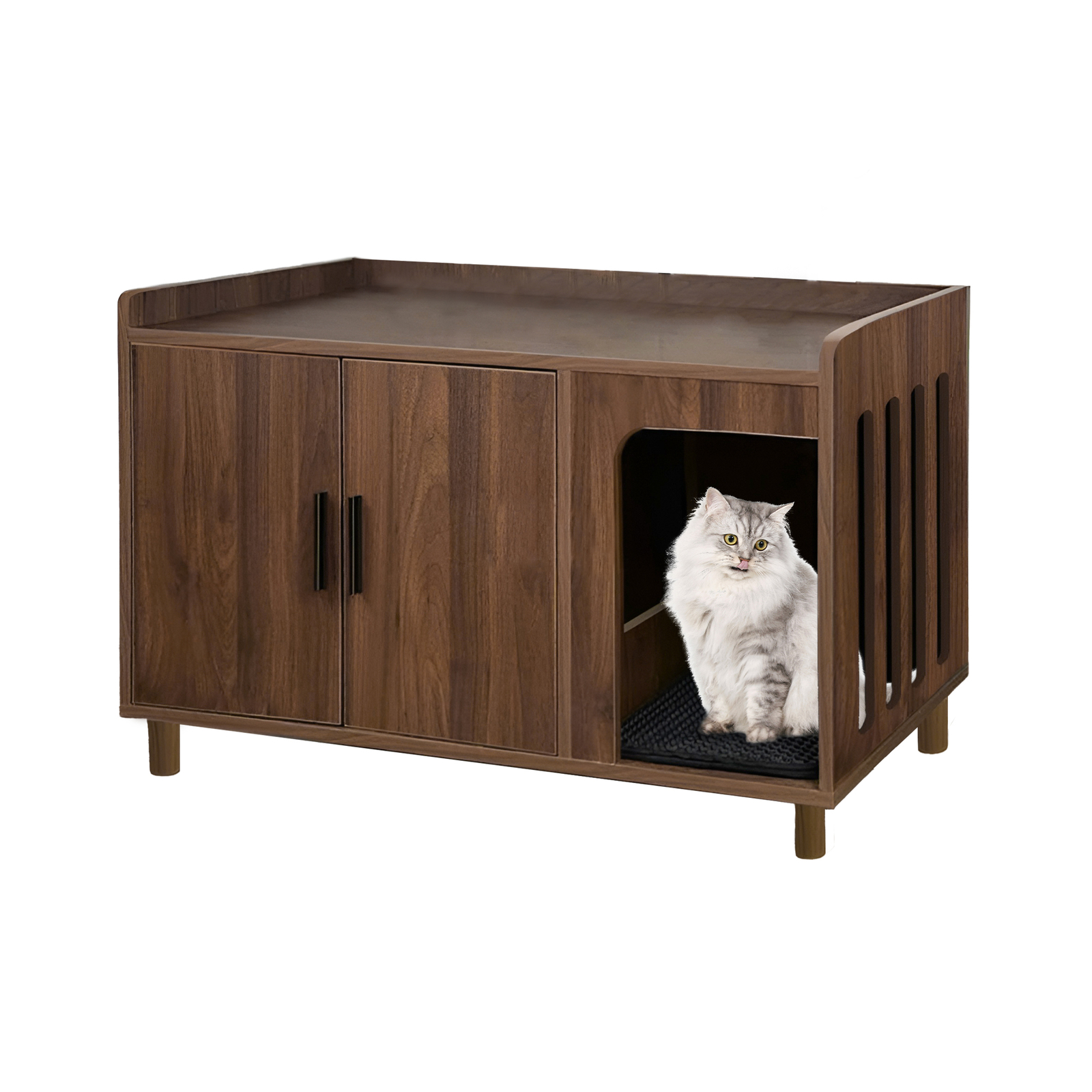 Enclosed Cat Litter Cabinet Box Kitty Indoor Crate Cabinet Cupboard Enclosure