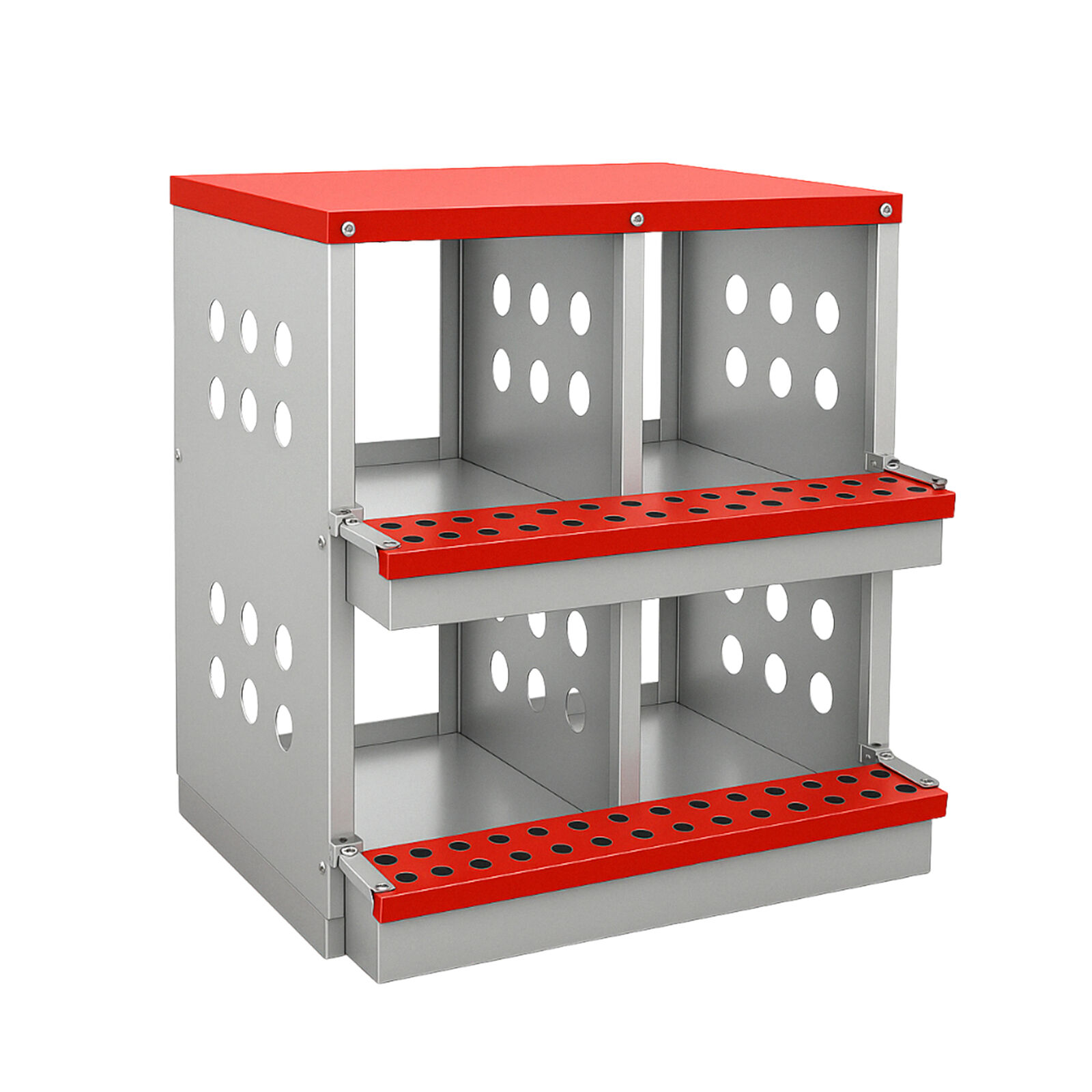 Chicken Nesting Box Metal Roll Away Lay Egg Hutch for Coop Indoor Outdoor Use with Sloped Roof Perch Ventilated Sides Wall Mount Easy Assembly