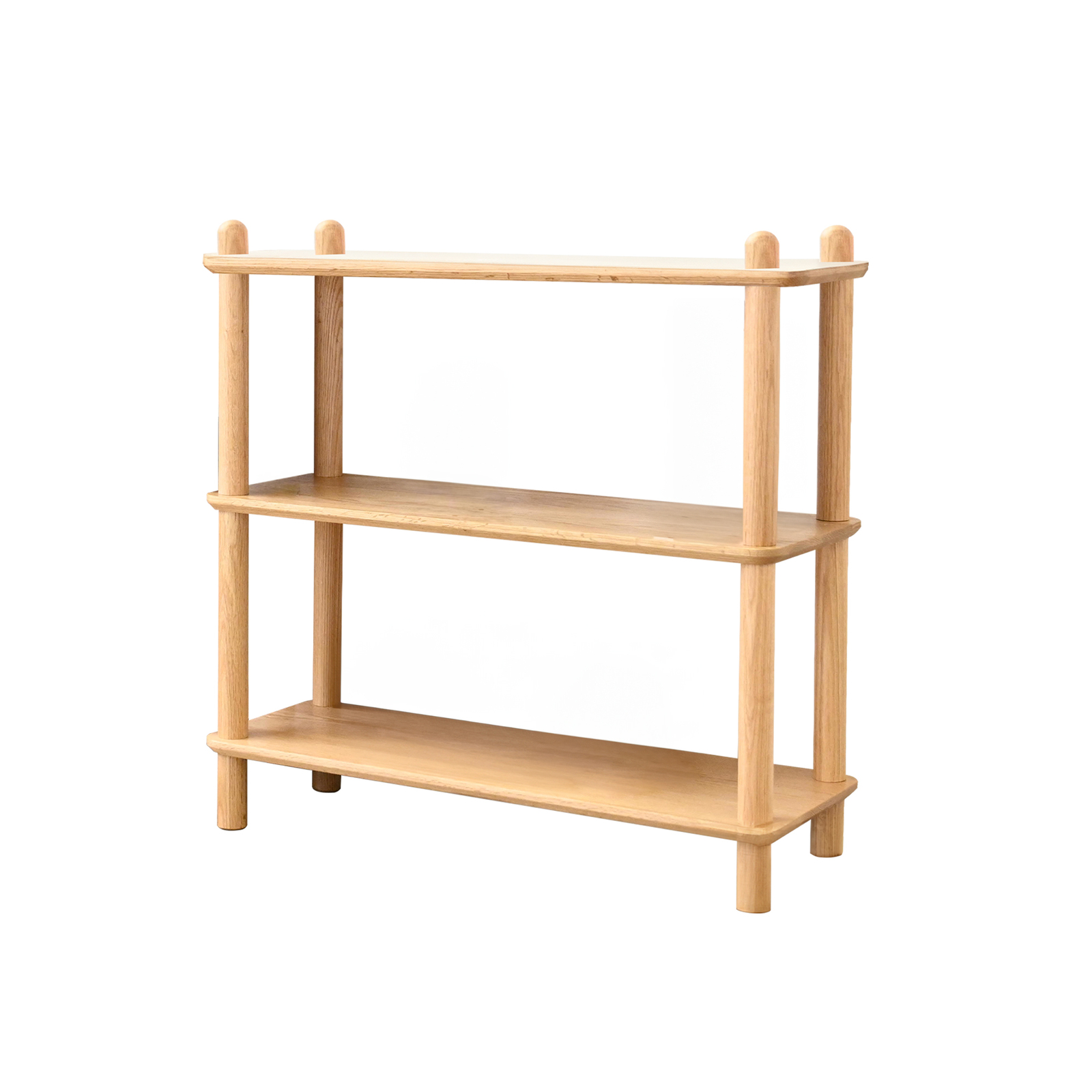 2 Tier Solid Oak Wood Display Shelf Bookshelf Storage Rack Stand