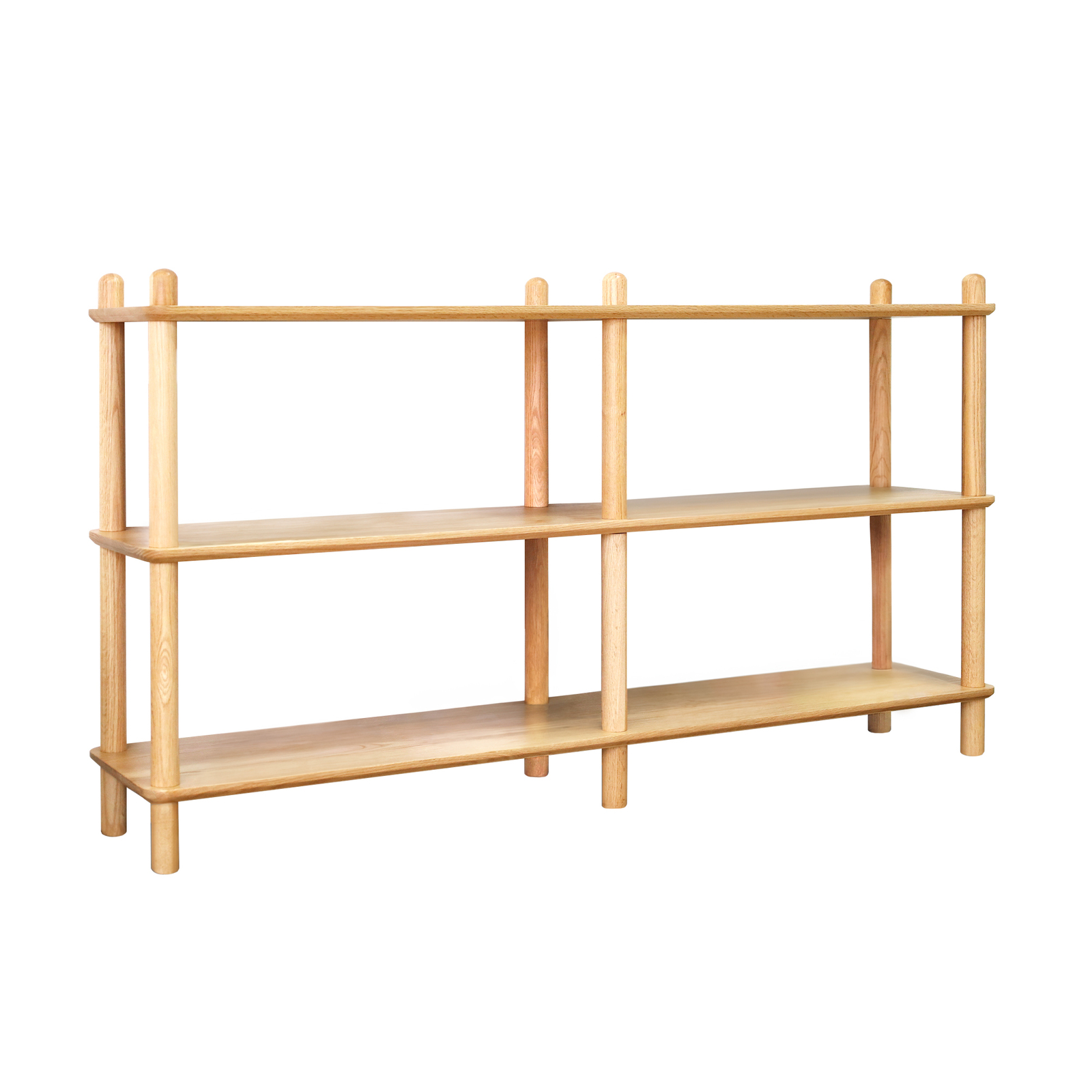 2 Tier Solid Oak Wood Tall Display Shelf Bookshelf Storage Rack Stand