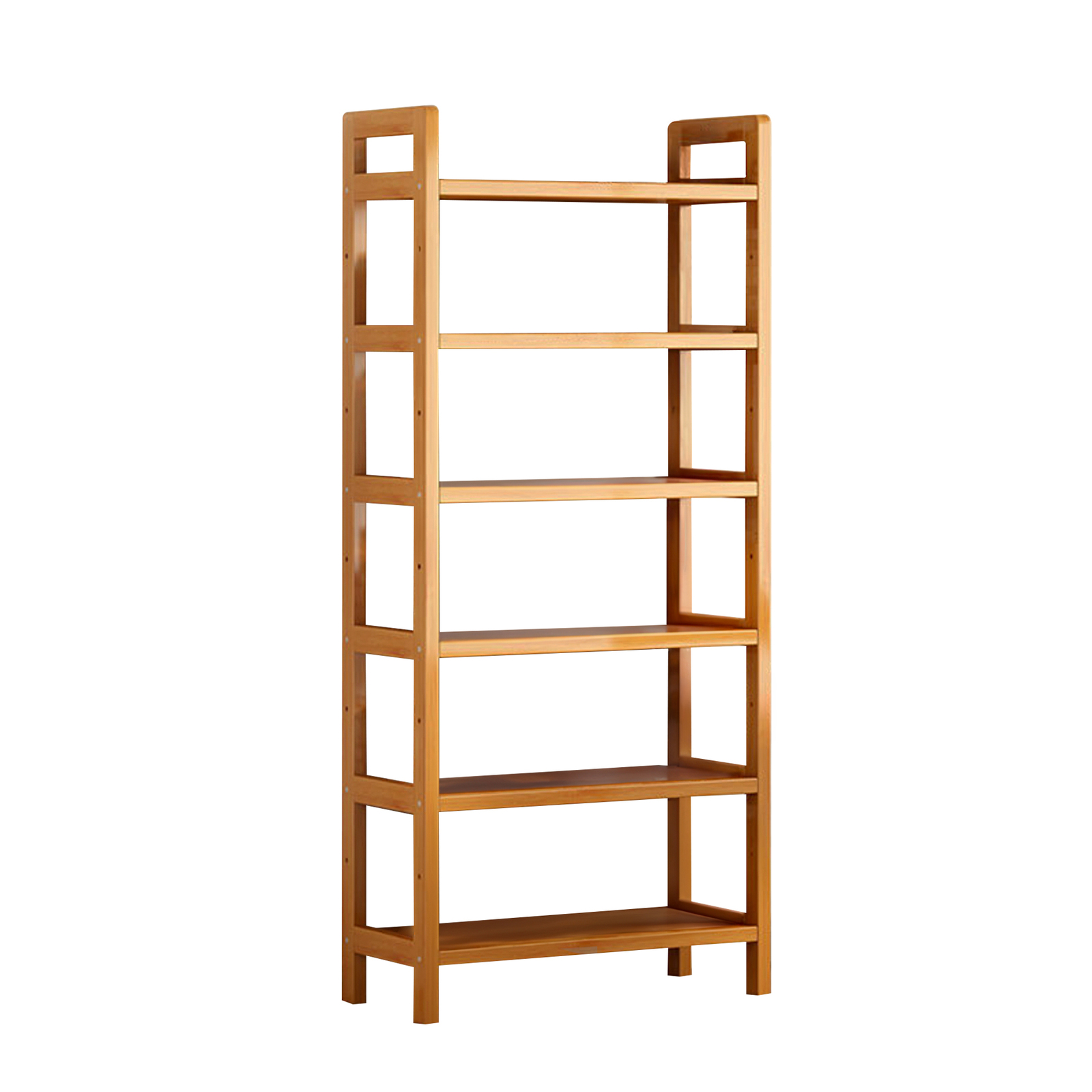 6 Tier Bamboo Wood Display Shelf Bookshelf Storage Rack Stand 50cm