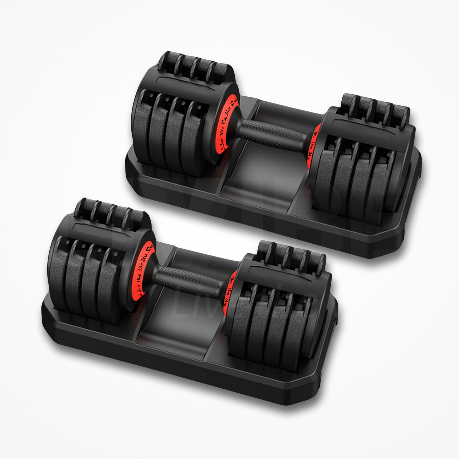 FitnessLab Adjustable Dumbbells Dumbbell Set Weight Dumbbells Plates Exercise Fitness Gym 25kg or 32kg