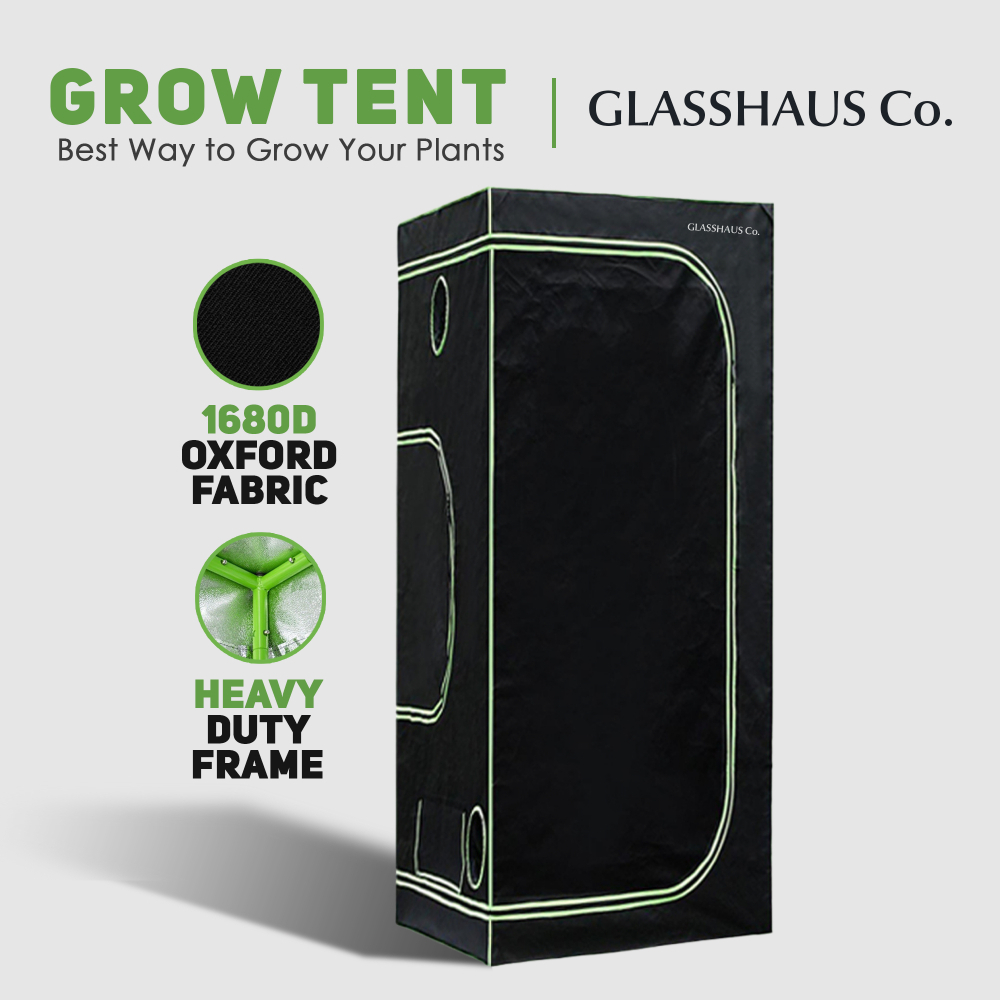 Glasshaus Grow Tent Kits Hydroponic Indoor Grow System Plant Real 1680D Oxford Size D: 100x100x200cm