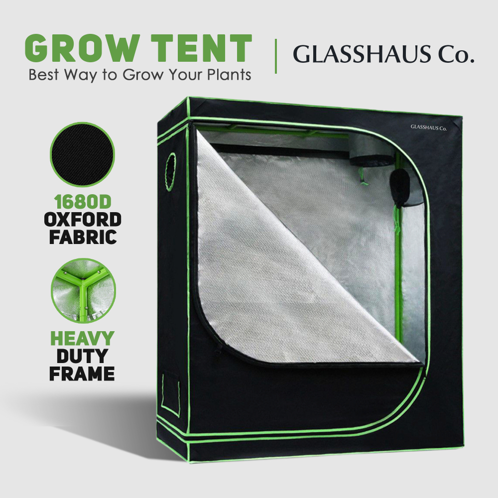 Glasshaus Grow Tent Kits Hydroponic Indoor Grow System Plant Real 1680D Oxford Size E: 120x60x150cm