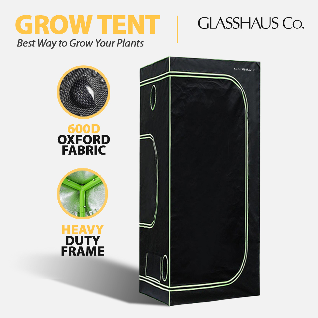 Glasshaus Grow Tent Kits Size D: 100x100x200cm Real 600D Oxford Hydroponic Indoor System
