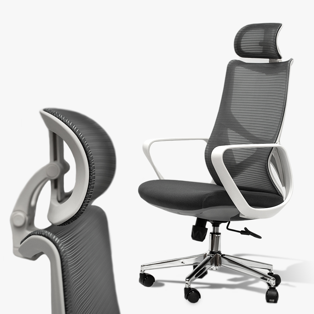 MIUZ COSMO Chair With Headrest Adjustable Breathable Ergonomic Mesh Office Computer Chair with Lumbar Support & Headrest Swivel