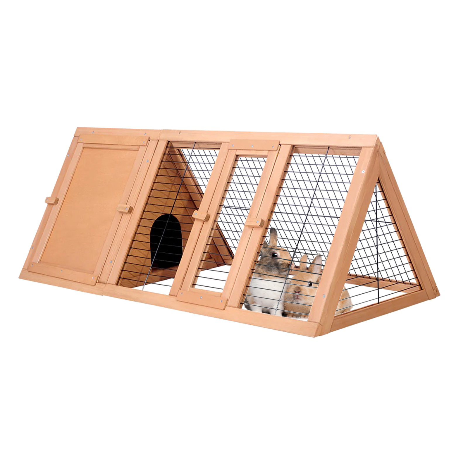 Rabbit Hutch Chicken Coop Wooden House Run Outdoor Farm Pet Cage