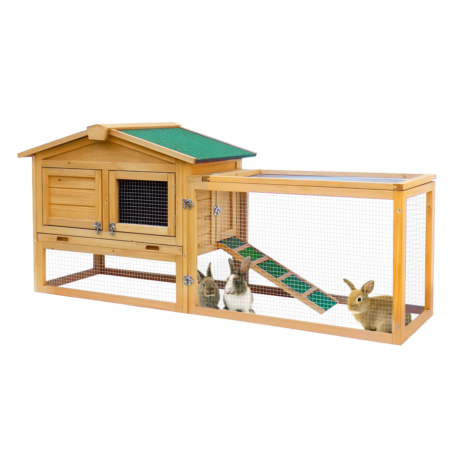 Rabbit Hutch Chicken Coop Large Hutches House Pet Run Cage Wooden Outdoor