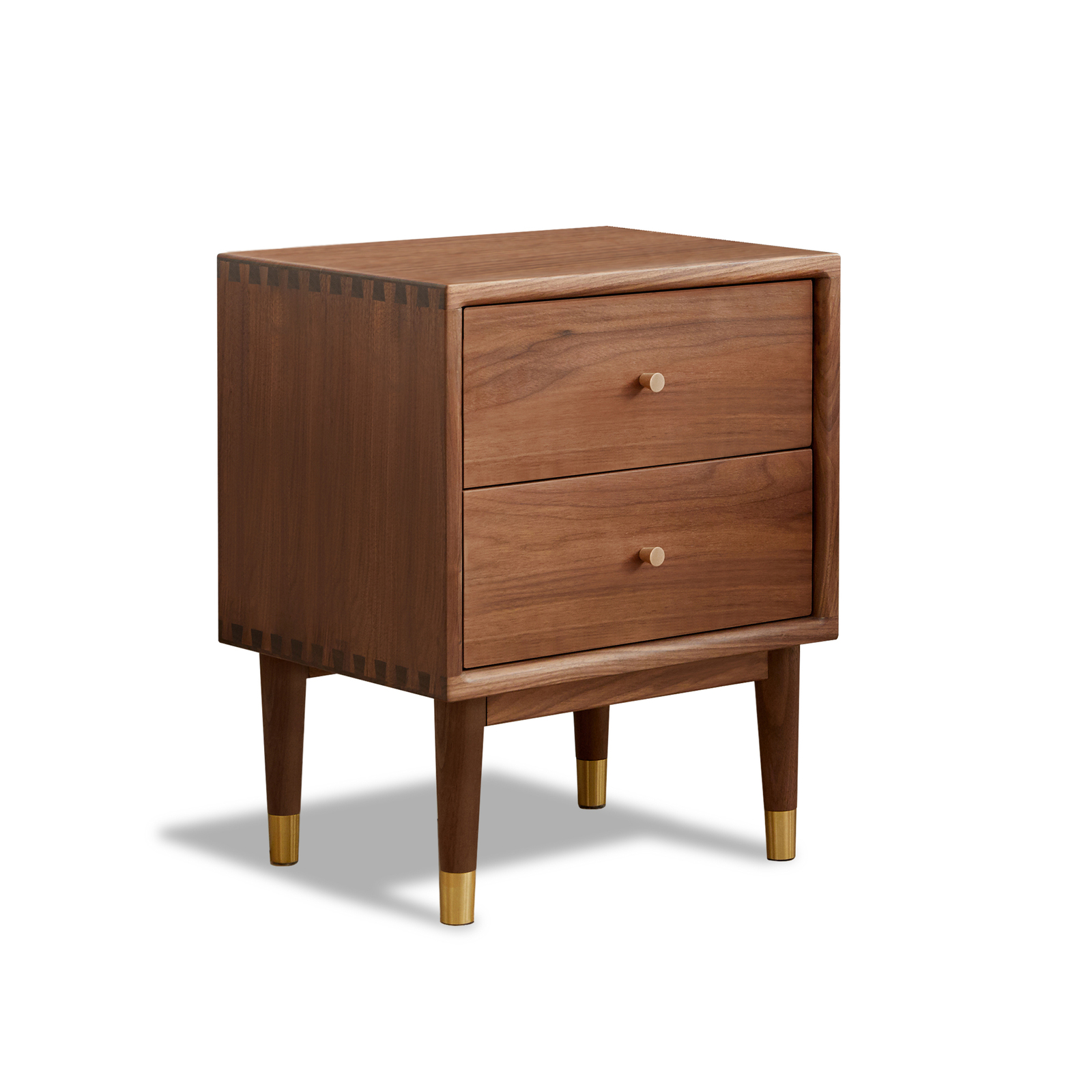 MIUZ Solid Walnut Timber Bedside Tables Drawers Side Table Nightstand Storage Cabinet Wood