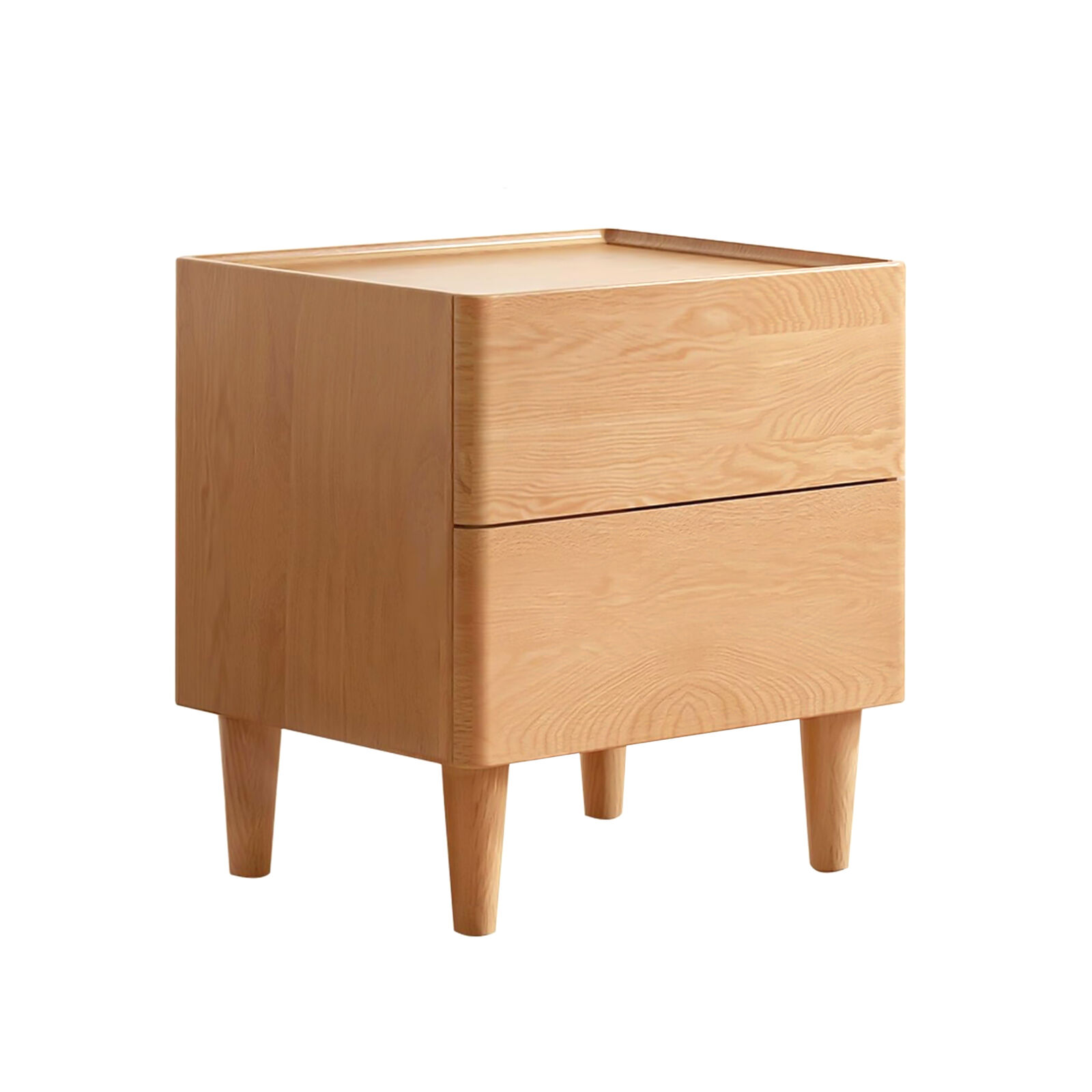 Scandinavian Solid Wood Bedside Table - Minimalist nightstand with drawer & shelf, durable, easy to assemble, ideal for bedrooms, dorms & small areas