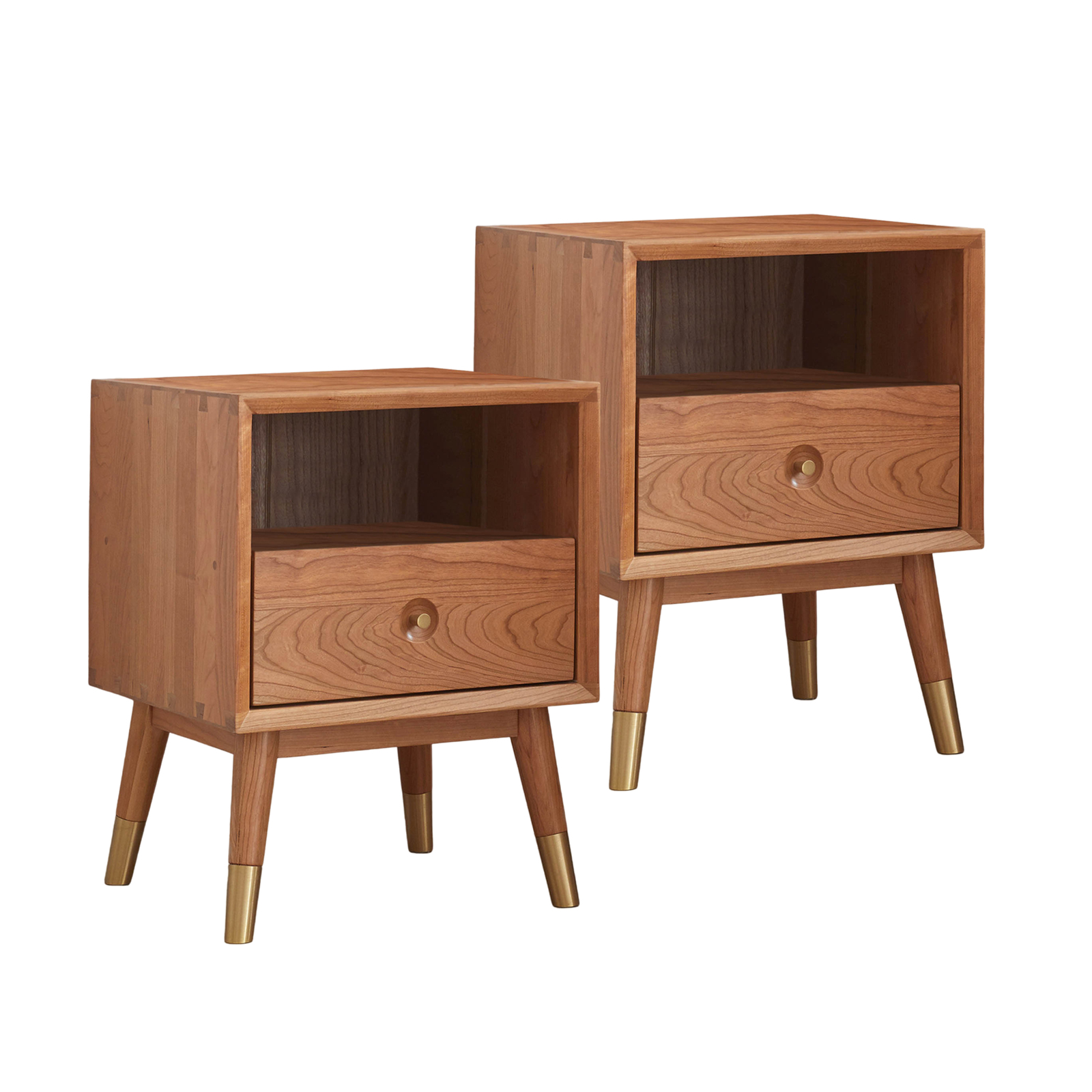 MIUZ 2x Solid Timber Bedside Tables Drawers Side Table Nightstand Storage Cabinet Wood