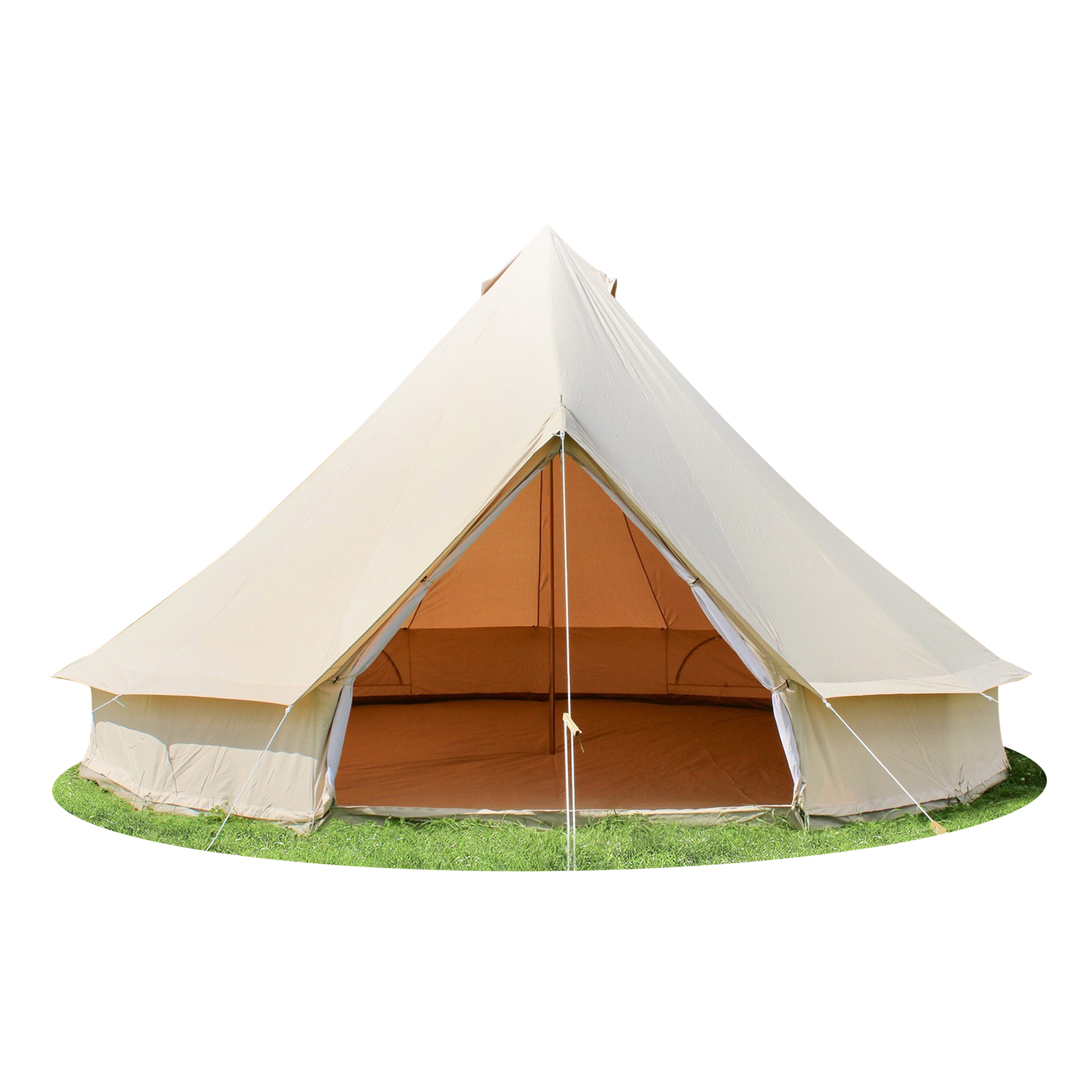 MIUZ 4M 4-Season Bell Tent Waterproof Canvas Glamping Yurt Teepee Commercial Grade Tents