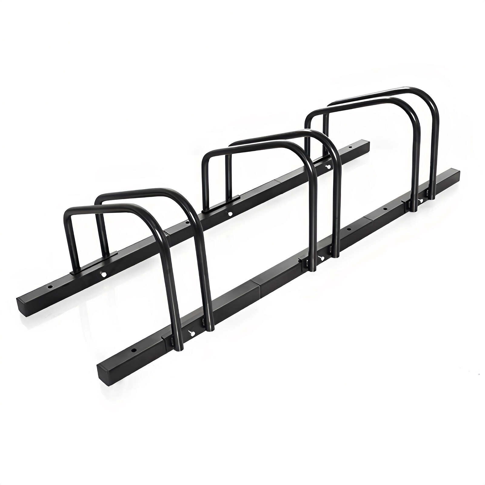 3 Bike Floor Parking Stand Heavy-Duty Steel Bicycle Rack Front Rear Wheel Support Portable Cycling Storage for Home Garage Indoor/Outdoor