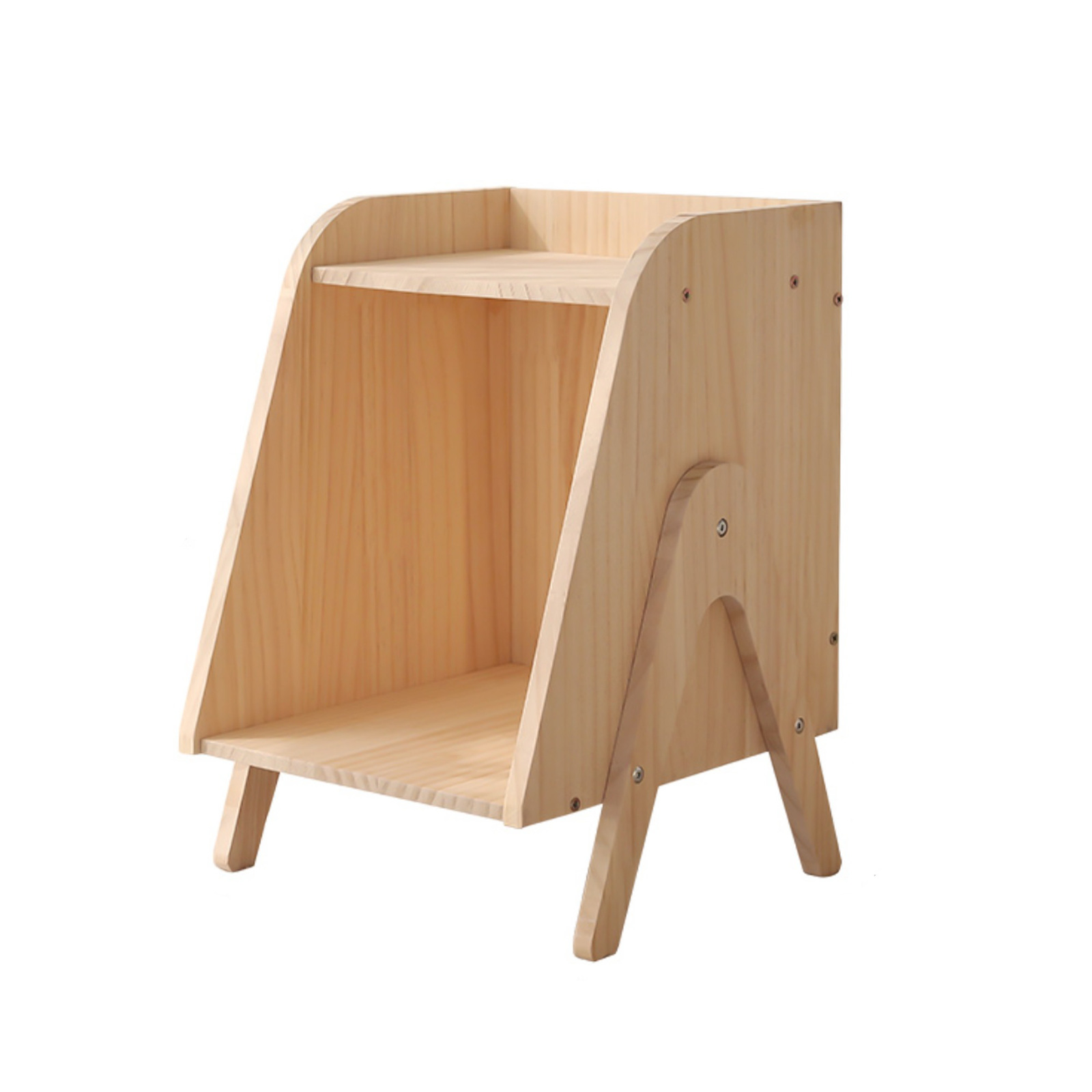 Solid Wood End Table Side Storage Shelf Bedside Table Bedroom Nightstand