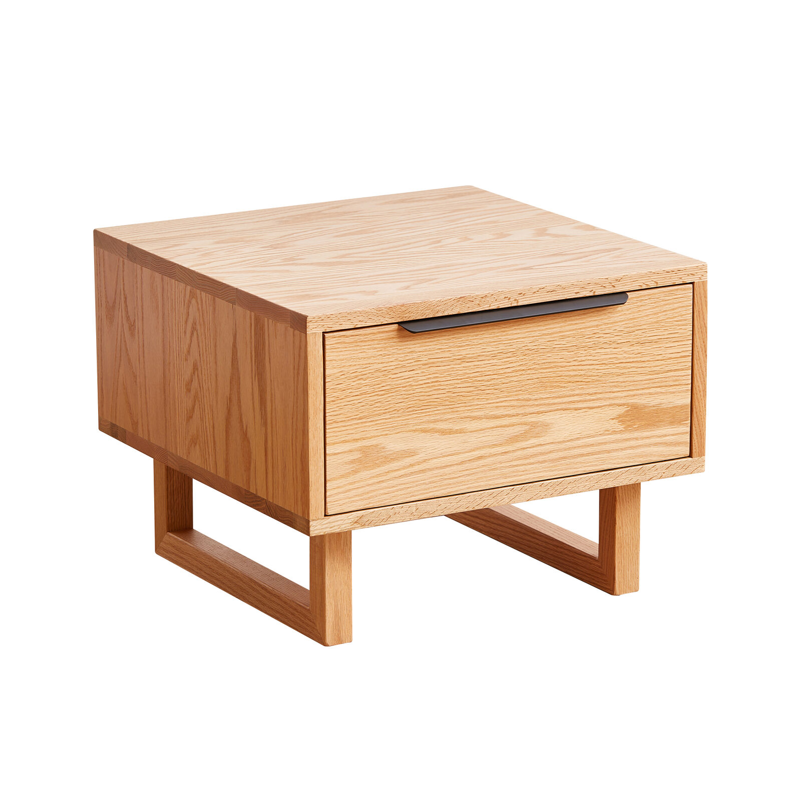 American Solid Oak Wood Bedside Table, Side Storage End Table w/ Drawer, Minimalist Nightstand Organizer w/ Sturdy Legs, Durable & Easy Assembly