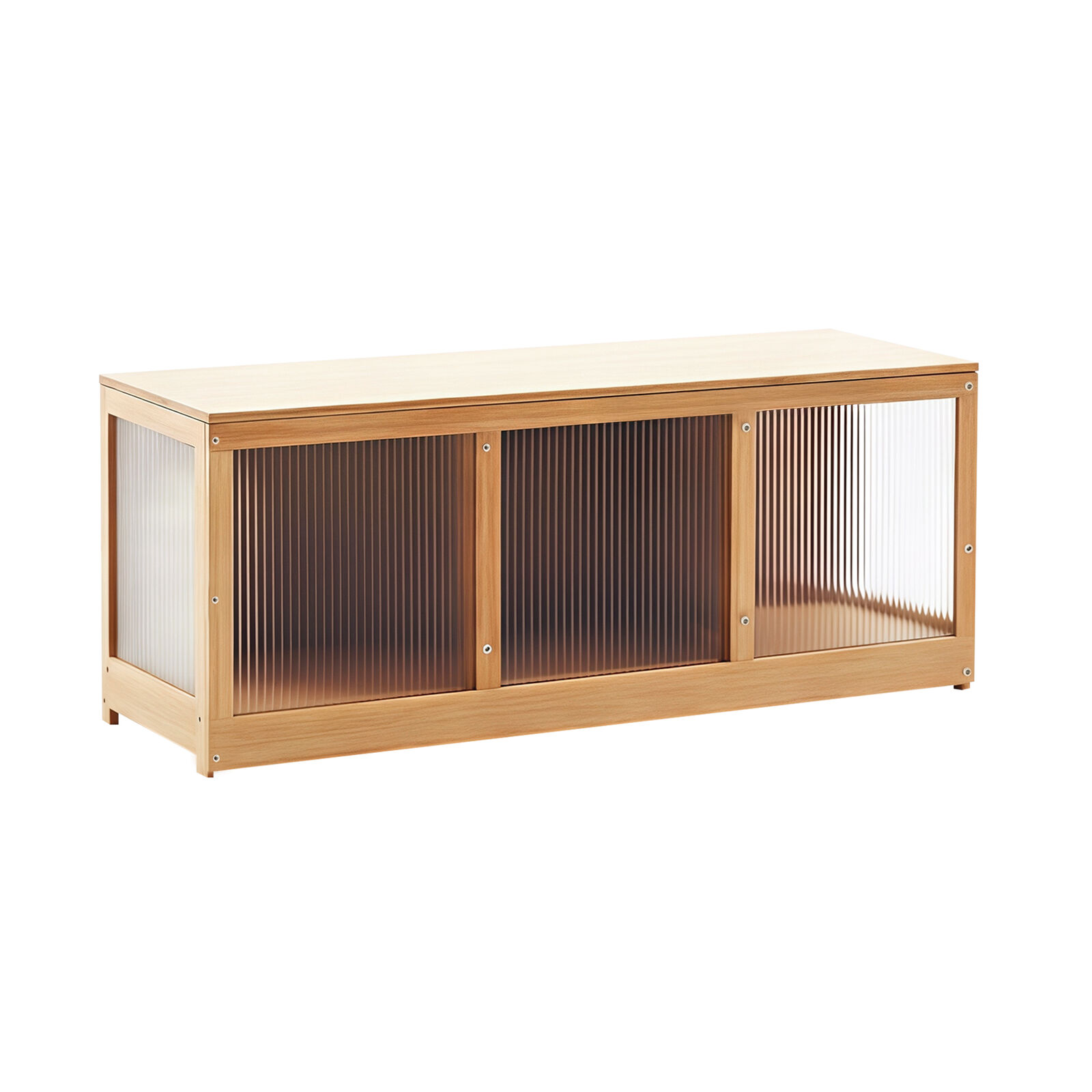 Modern Bamboo Wooden Storage Bench, Spacious Blanket Box Storage, Toy Chest, Versatile Floor Cabinet for Bedrooms, Living Rooms,