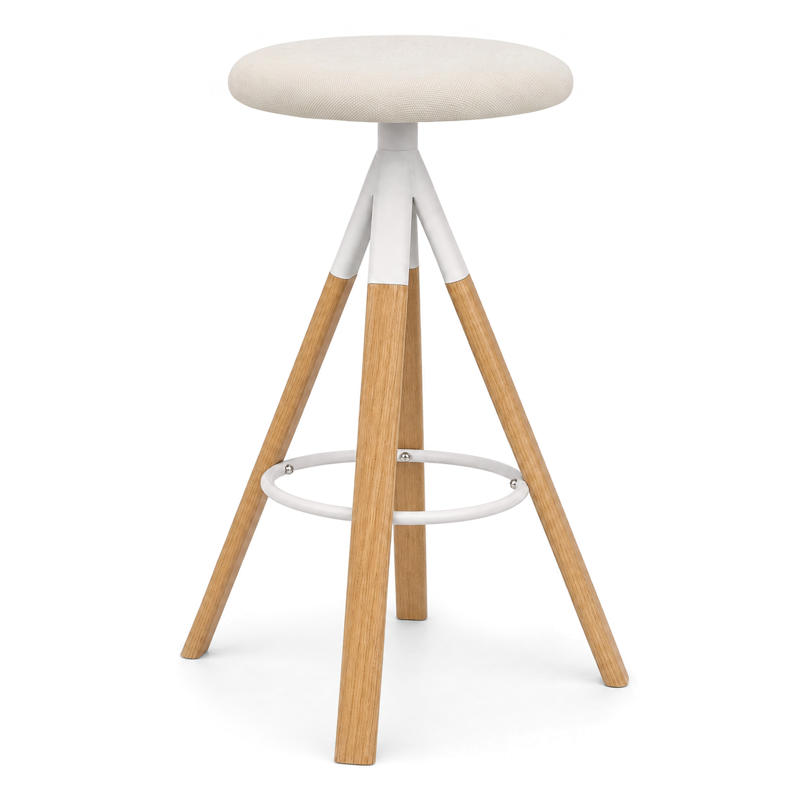 68cm Barstool with Solid Oak Legs, Upholstered Leathaire Seat, Comfortable Kitchen Stool for Bar Area (Also Available as Set)