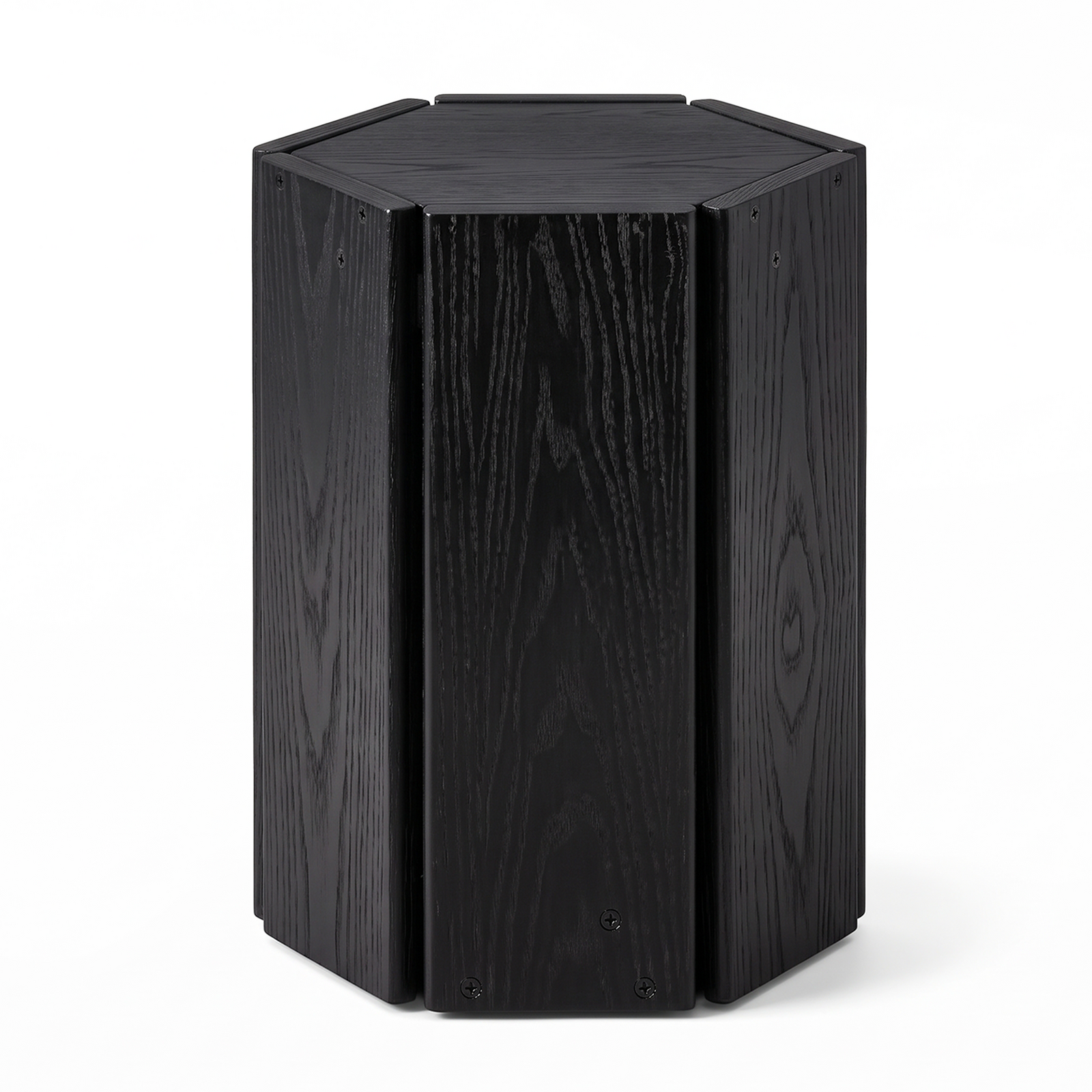 Bamboo Hexagonal Nesting Side Table | 2-in-1 Convertible Design | Nesting Tea Table Separates into Two Stools | Space-Saving | 30 x 43cm, Black
