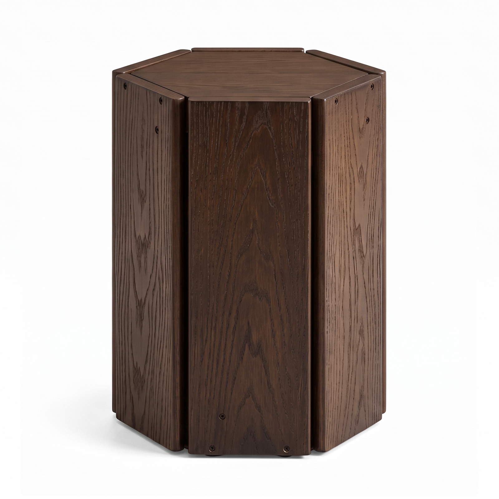 Bamboo Hexagonal Nesting Side Table | 2-in-1 Convertible Design | Nesting Tea Table Separates into Two Stools | Space-Saving | 30 x 43cm, Brown