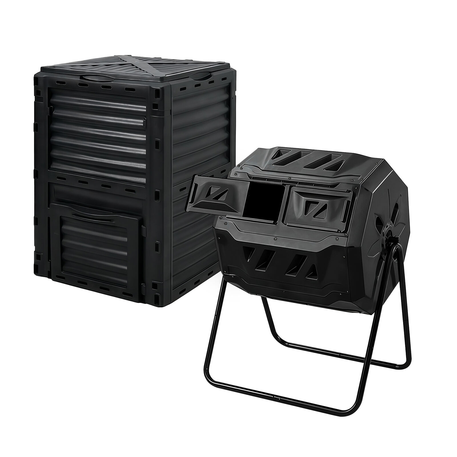 160L & 300L Compost Bins, Outdoor BPA Free, Weatherproof Composters, Easy Access Doors, Durable Build, Lightweight and Easy Assembly