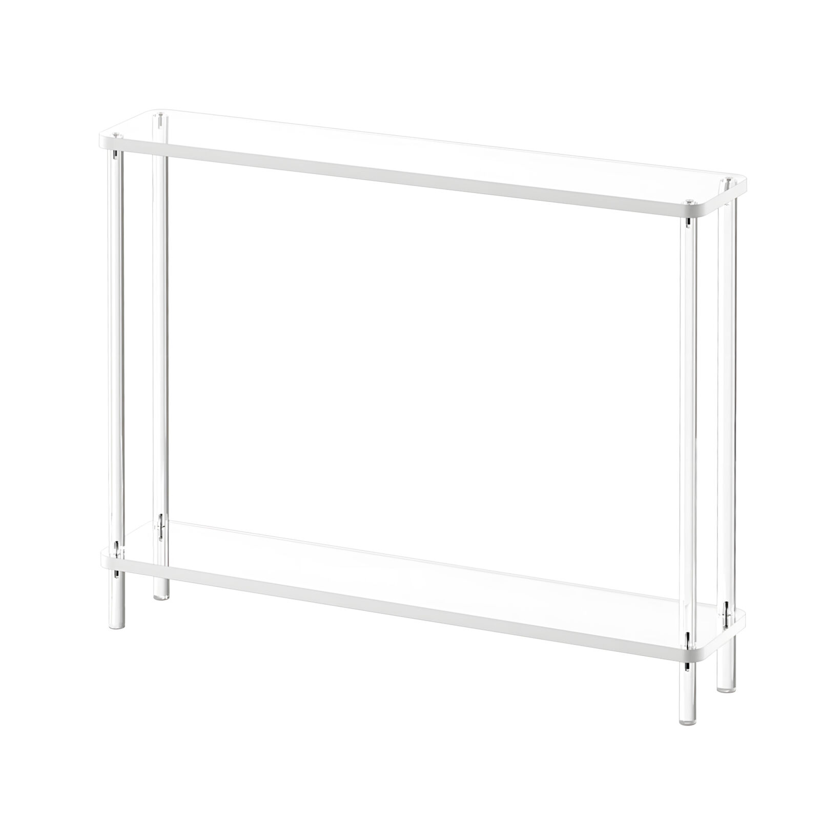 Acrylic Console Table - Modern Transparent Entryway Table, Space-Saving Minimalist Accent & Display Stand for Home, Office & Retail Use.