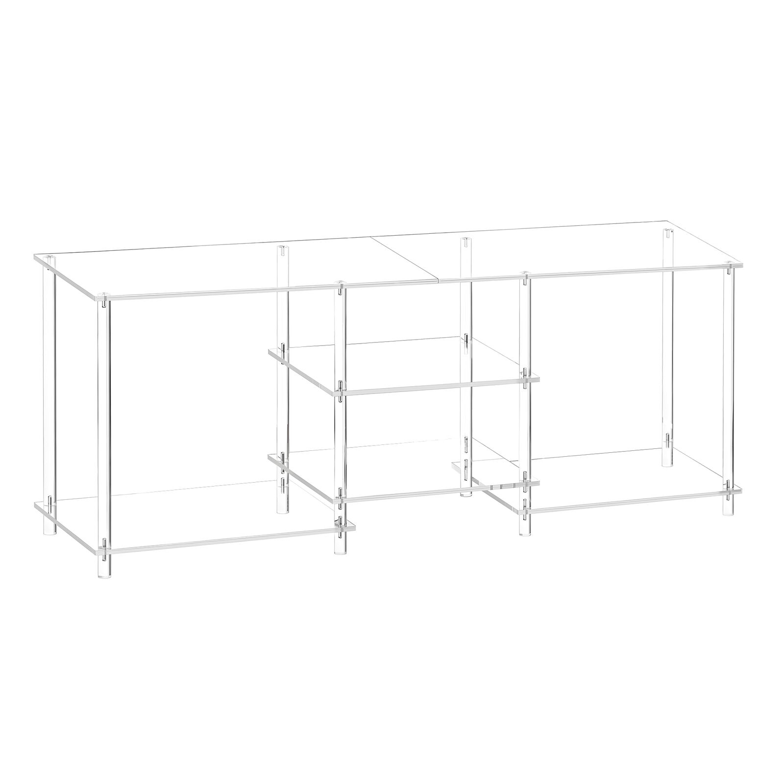 Acrylic TV Stand - Transparent, Durable Multi-Layer Console with Easy-Clean Design, Space-Saving Storage for TVs, Consoles, Books & Décor