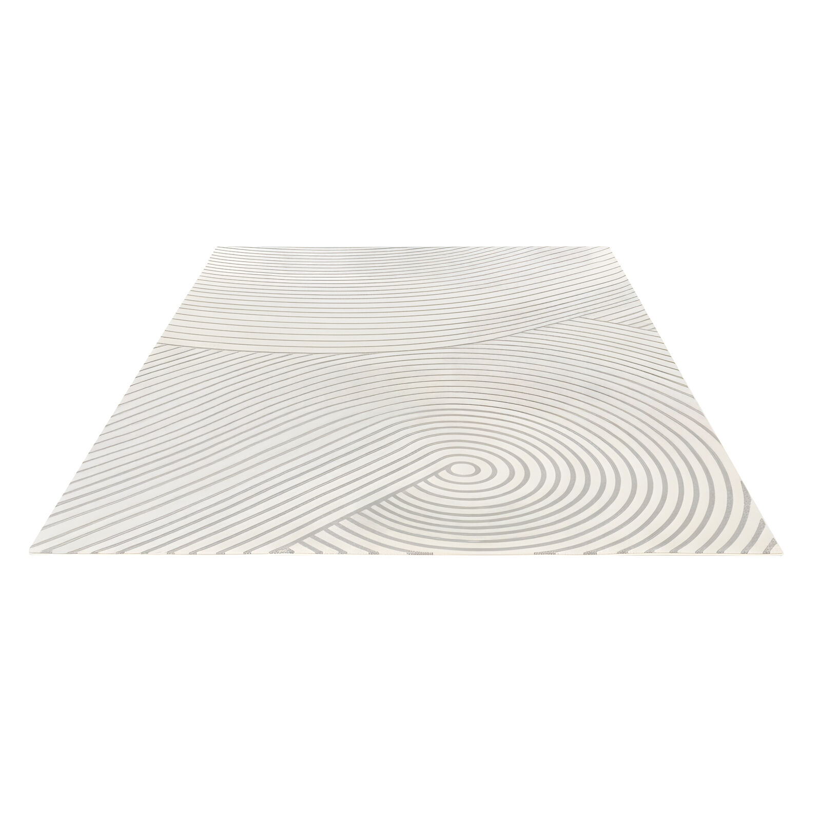 Spiral Flow Floor Carpet Area Rug, Grey Swirl Pattern Washable Rug, Non-Slip, Extra Large 170x240cm Medium-Pile Mat Design for Living Rooms