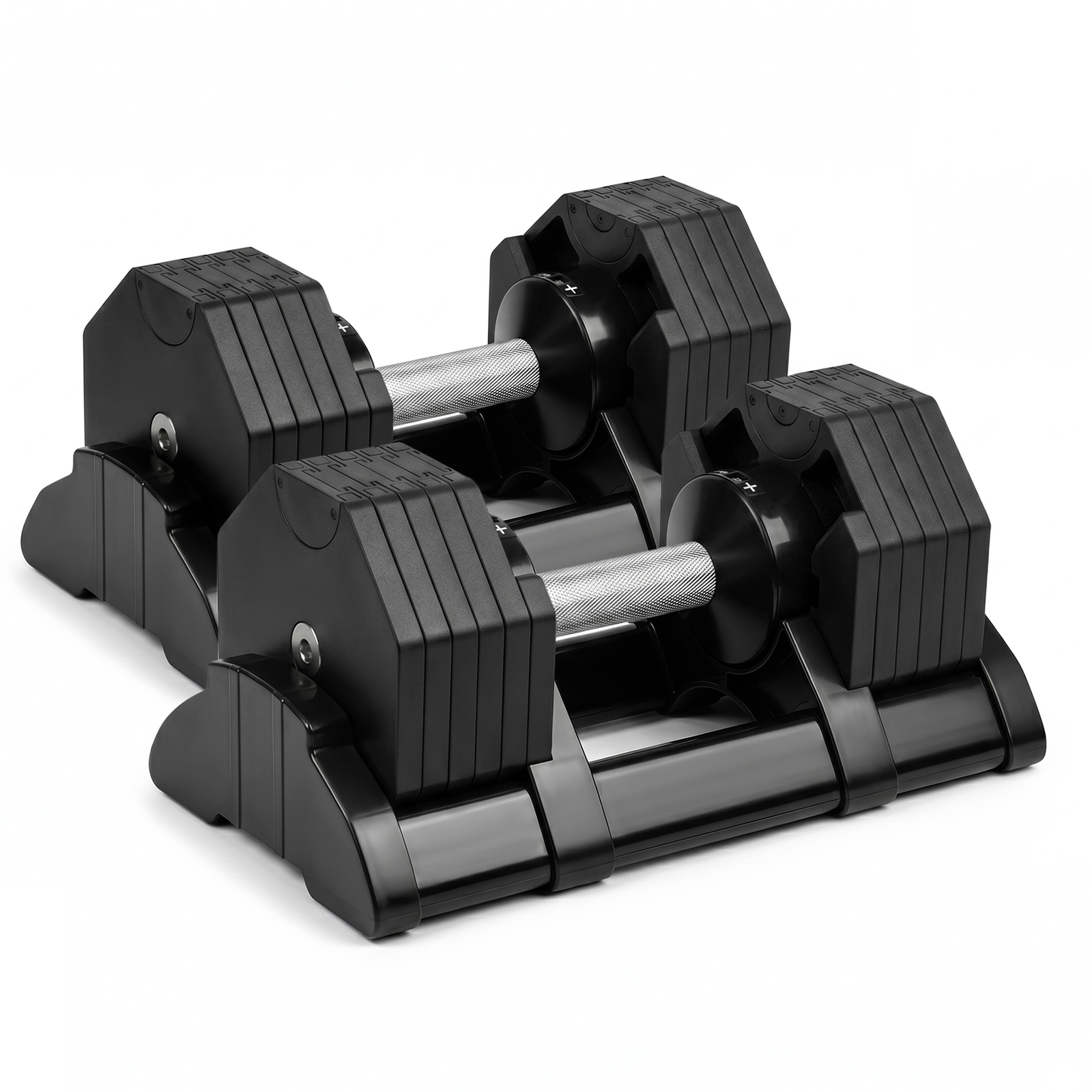 2x 20kg Adjustable Dumbbell, 10 Weight Settings, Quick-Adjust Rotating Handle & Anti-Roll Octagonal Design for Exercise Fitness