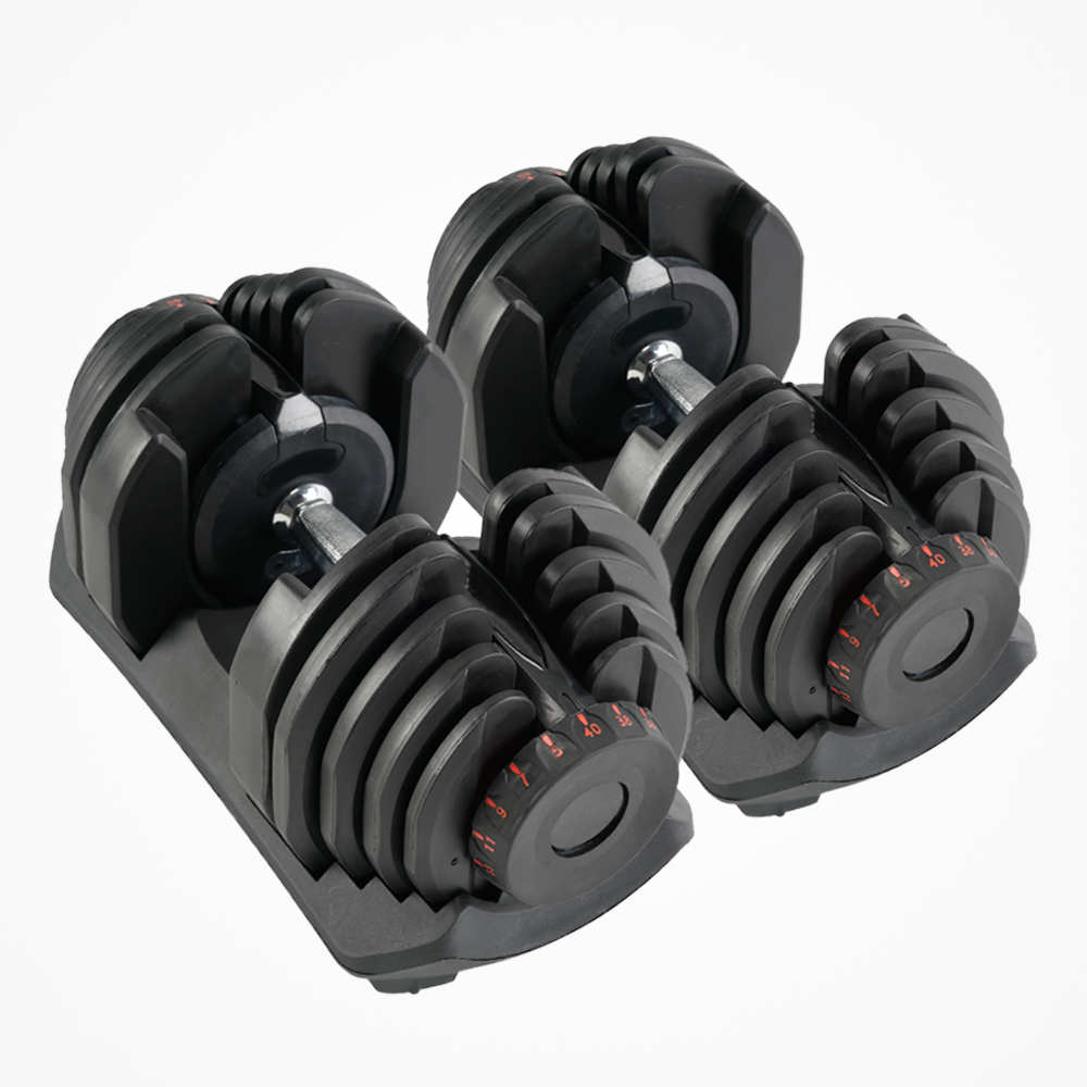 FitnessLAB 2 x 40kg Adjustable Dumbbell Dumbell Set GYM Exercise Weights Fitness