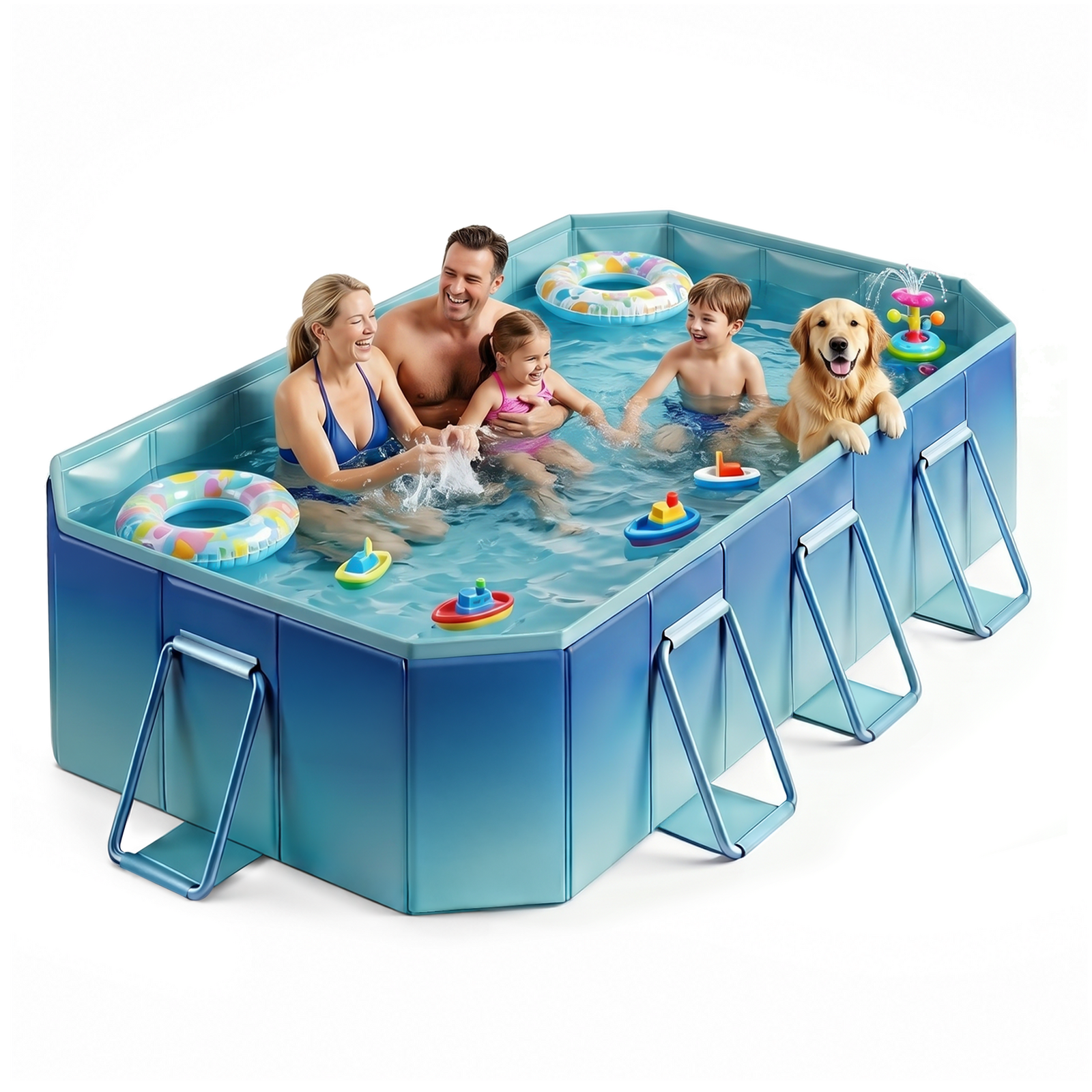 3M Swimming Pool Foldable Above Ground PVC Pool Kids Adult Outdoor Pool