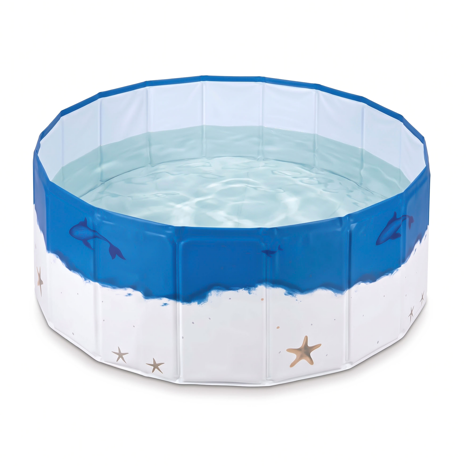 Foldable Pet Swimming Pool, Round Dog Pool, Heavy Duty Pet Bathing Tub for Outdoor Water Play, 120 x 45cm