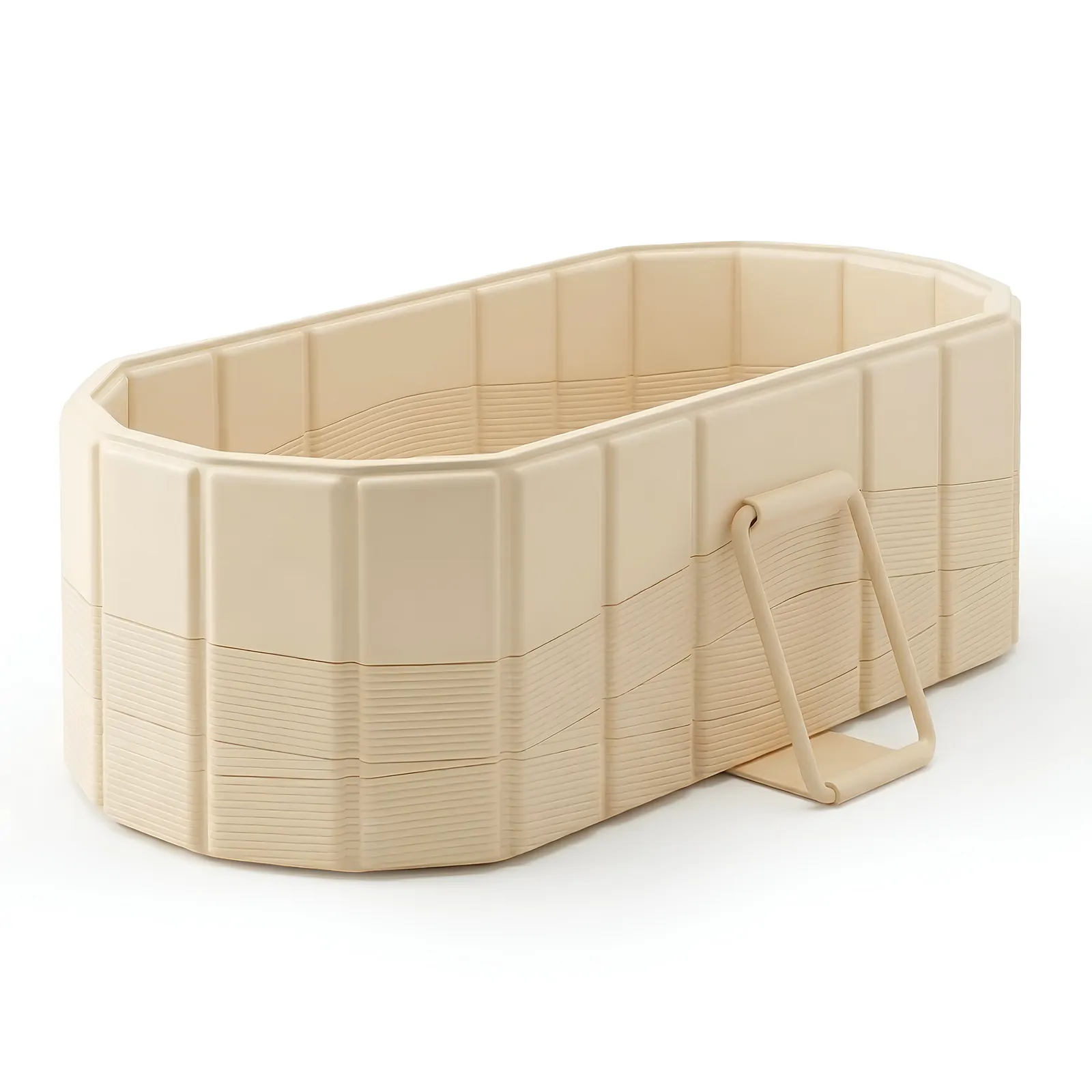 150cm Portable Ice Bath Tub, Foldable Collapsible Freestanding Tub for Adult, Large Non-Inflatable Deep Soaking Tub with Lid, Hot Cold SPA